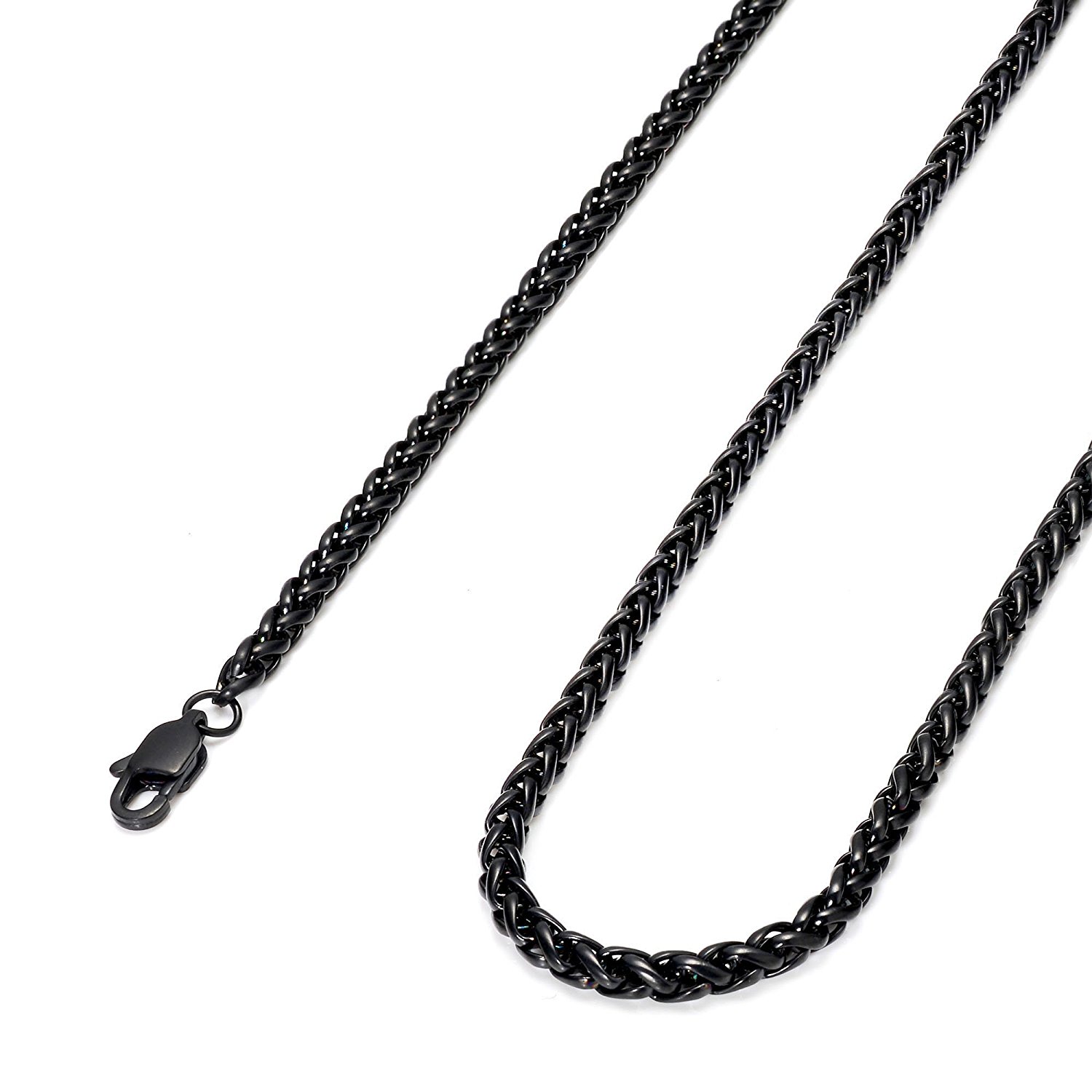 Besteel Jewelry 4MM Mens Womens Stainless Steel Wheat Chain Necklace ...