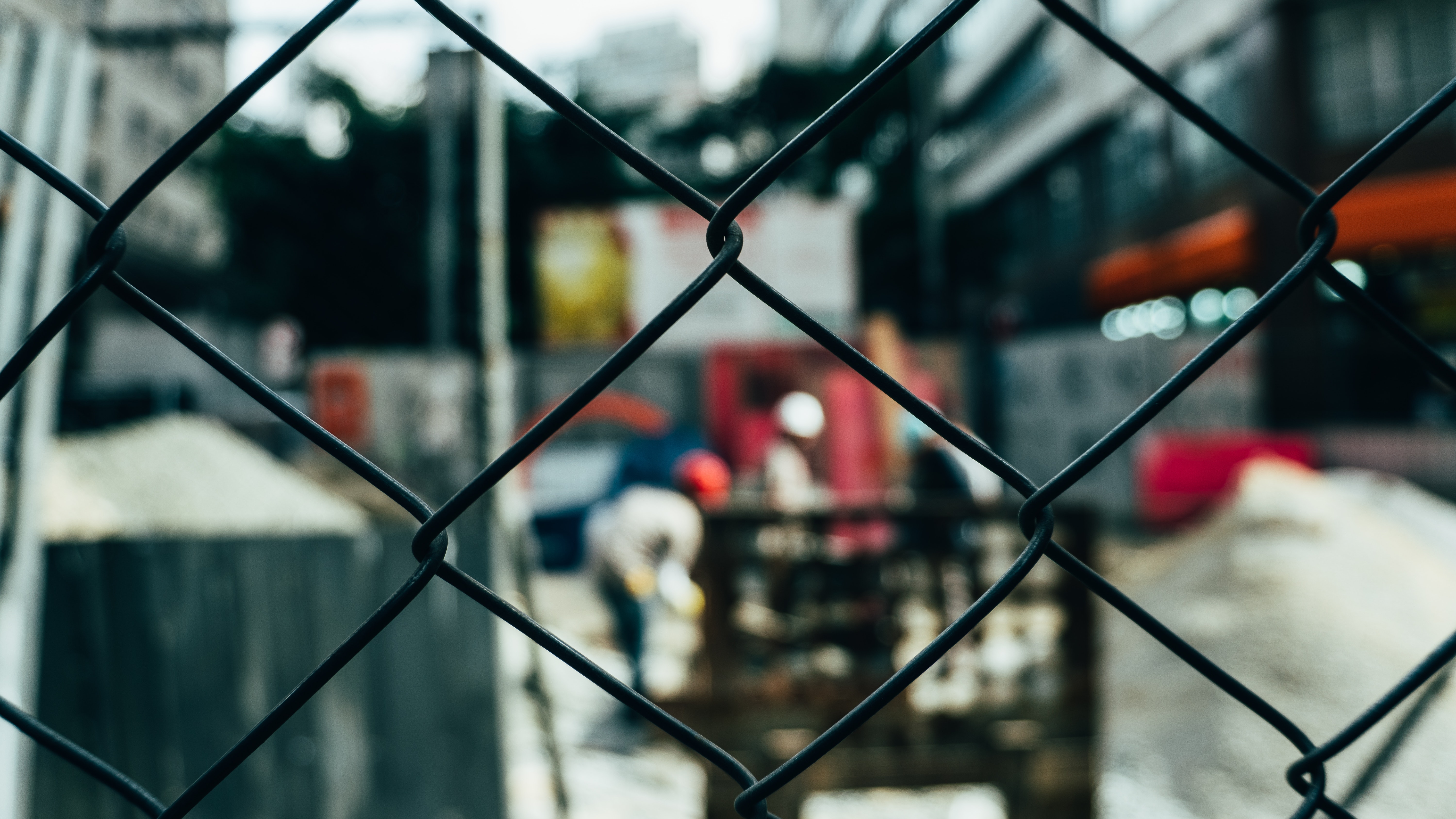 Black chain link fence photo