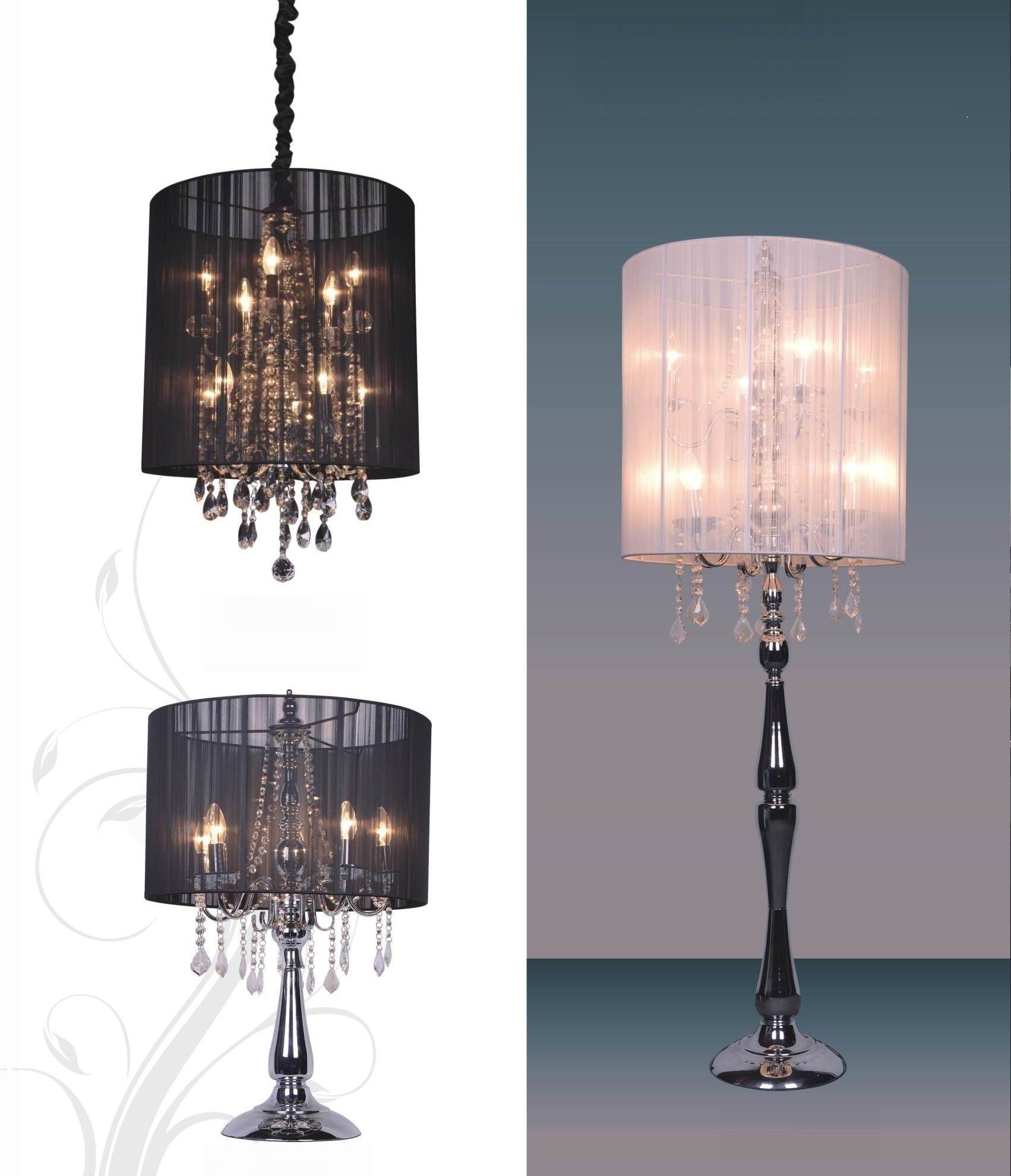 Crystal Chandelier Table Lamp With Drum Shade - Chandelier Designs