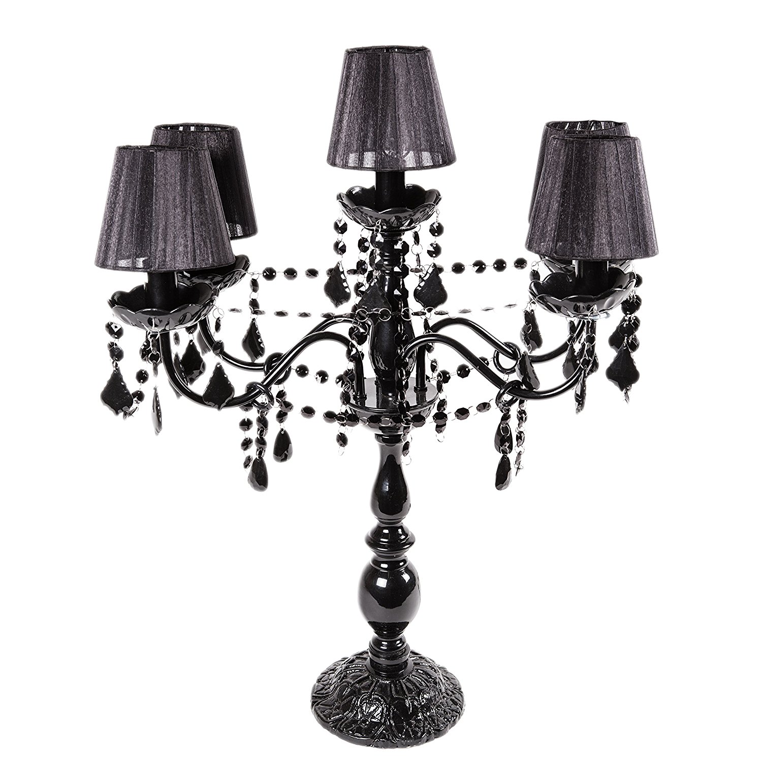 Amazon.com : Tadpoles 5-Bulb Chandlier Table Lamp, Black ...
