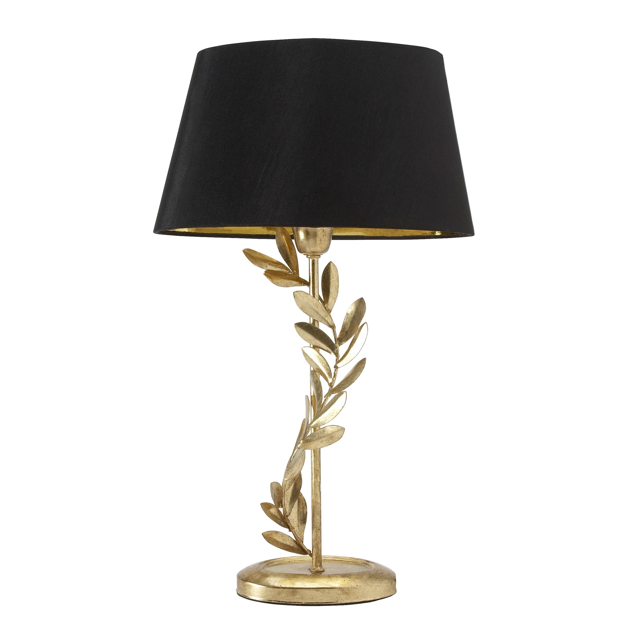 Archer Gold Leaf Lamp with Black Shade | Master Bedroom Decor ...