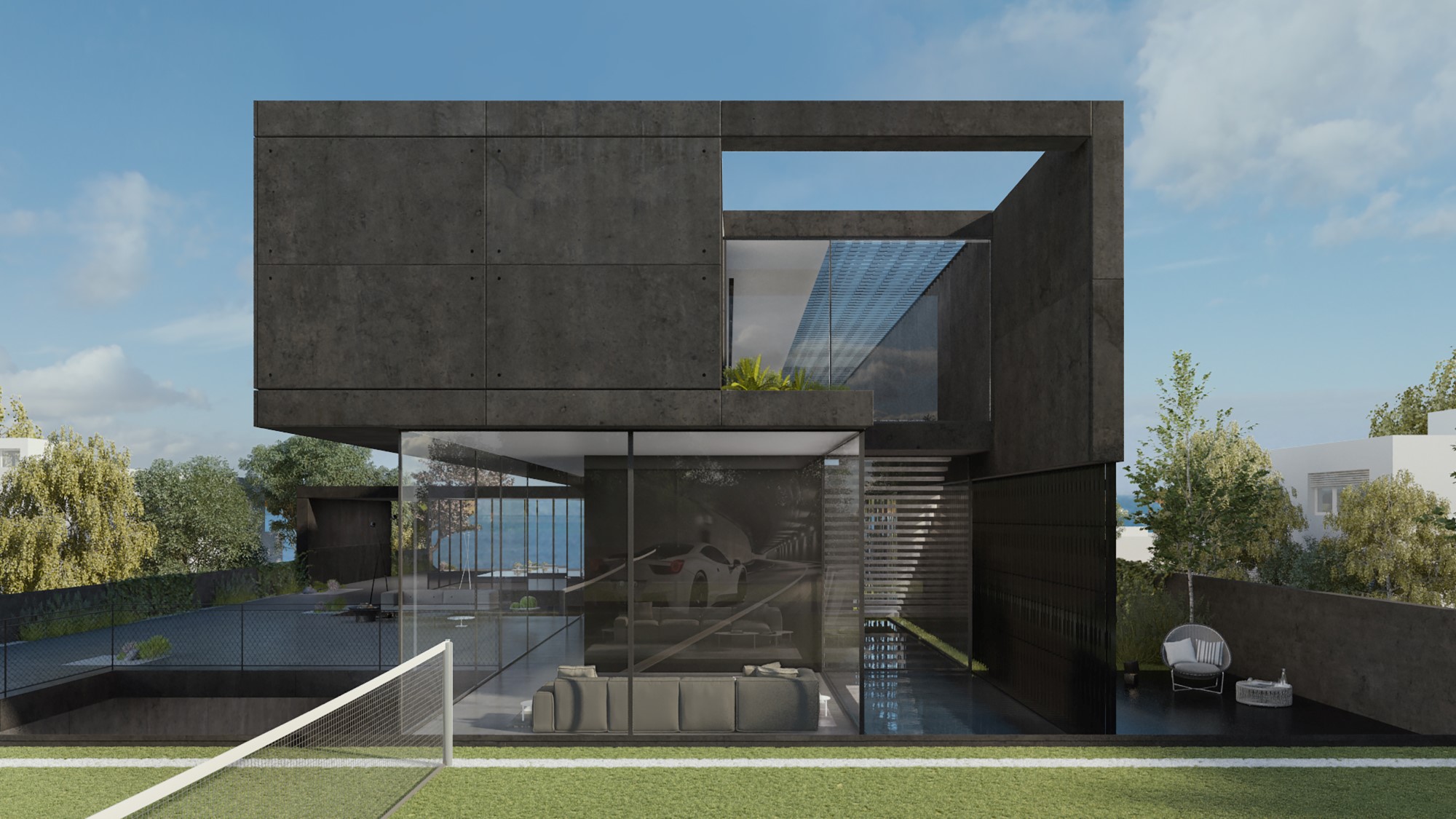 Black Concrete House - Pitsou Kedem