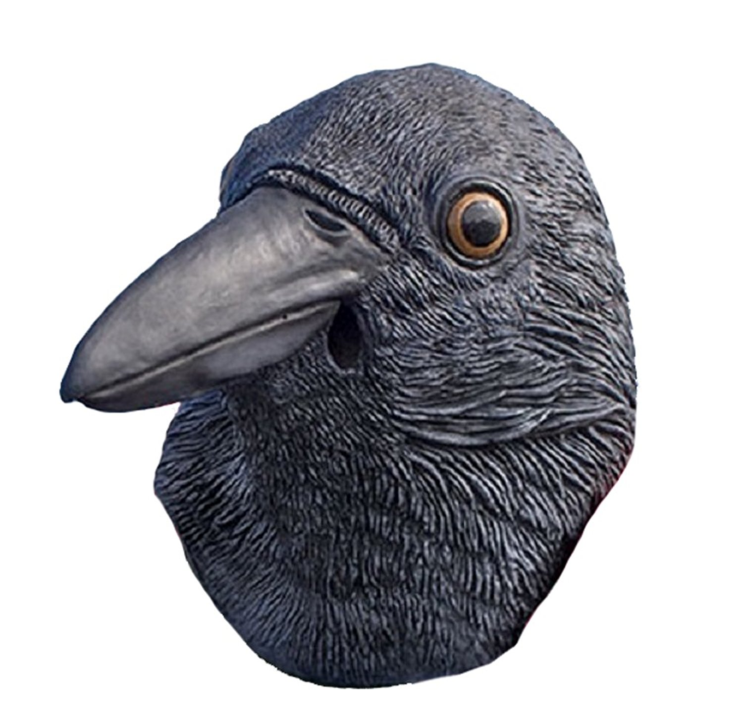 Amazon.com: Realistic Black Crow Mask Full Face Rubber Latex Costume ...