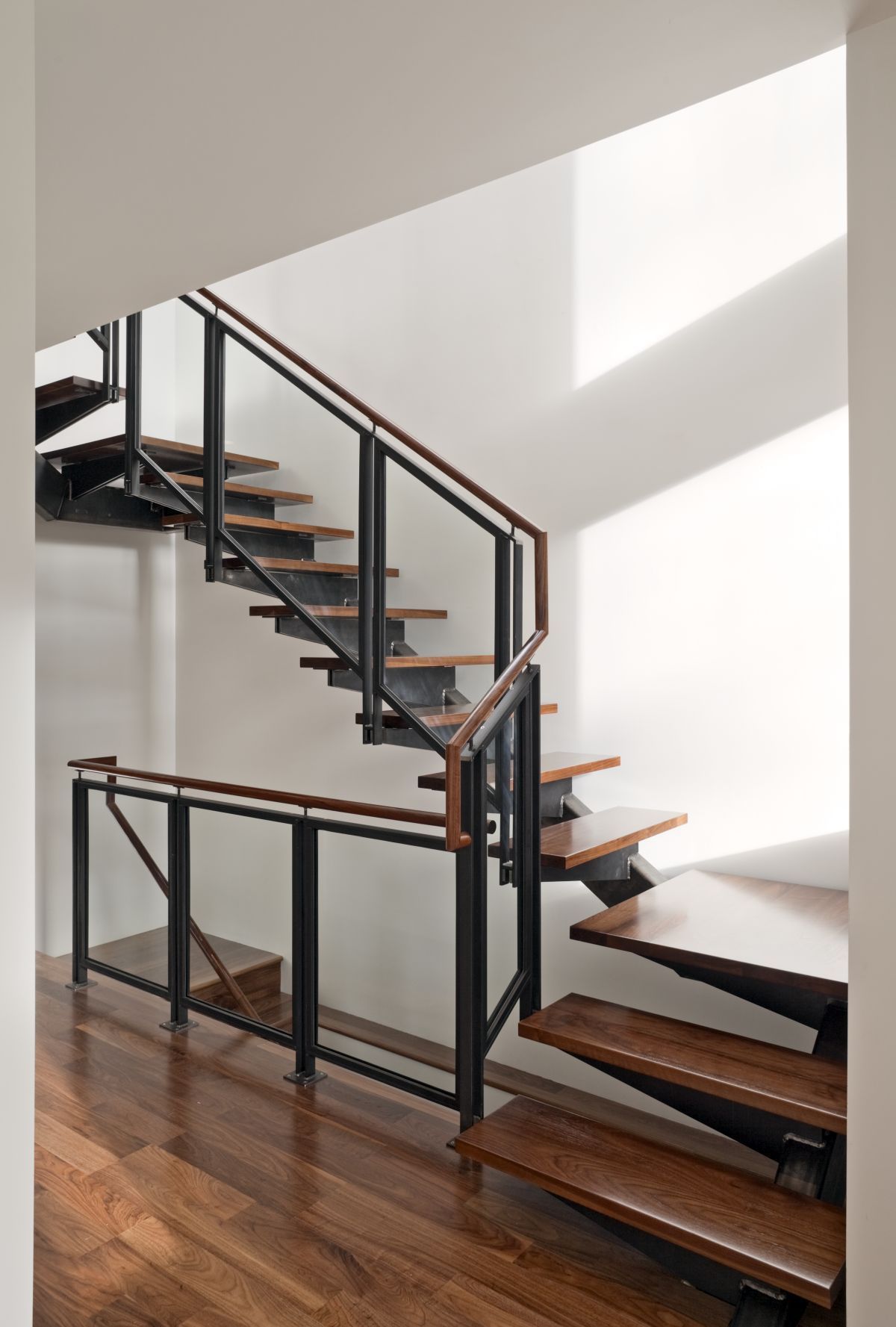 Regal Glass Banister Stairs With Black Iron Frame As Inspiring ...