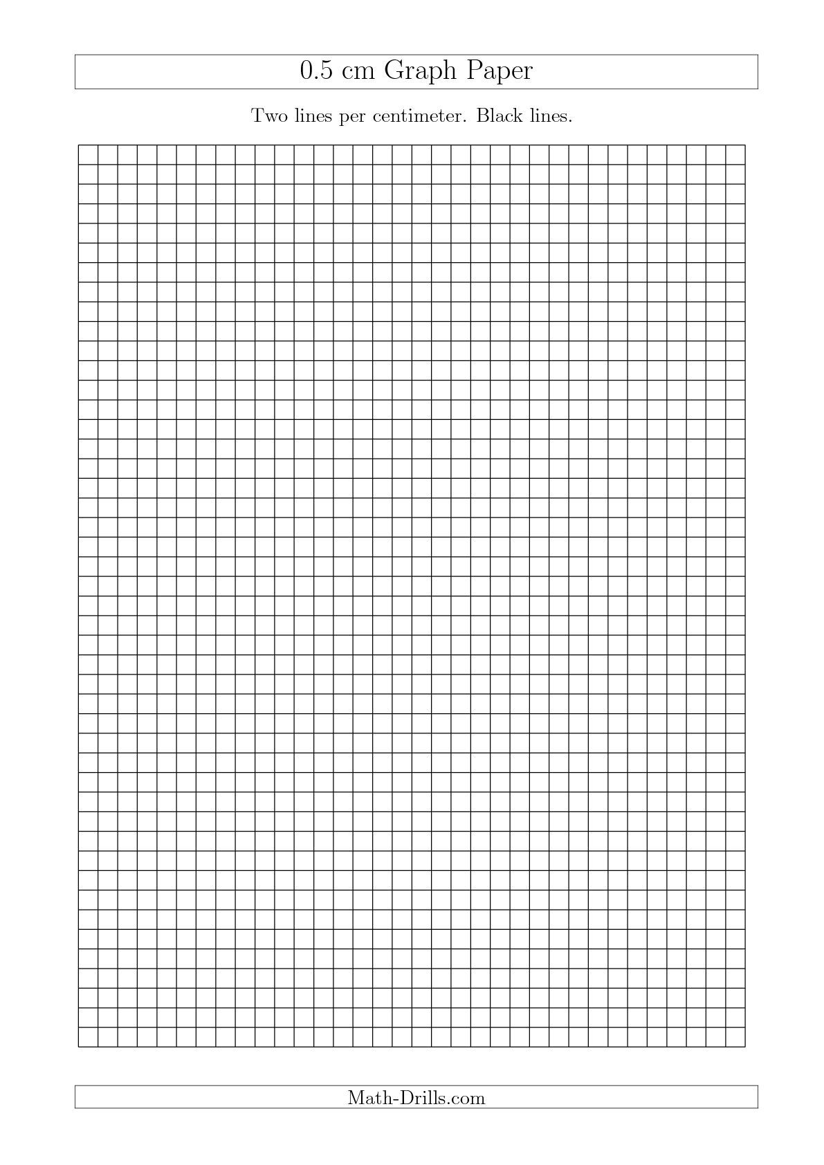 The 0.5 cm Graph Paper with Black Lines (A4 Size) (A) math worksheet ...