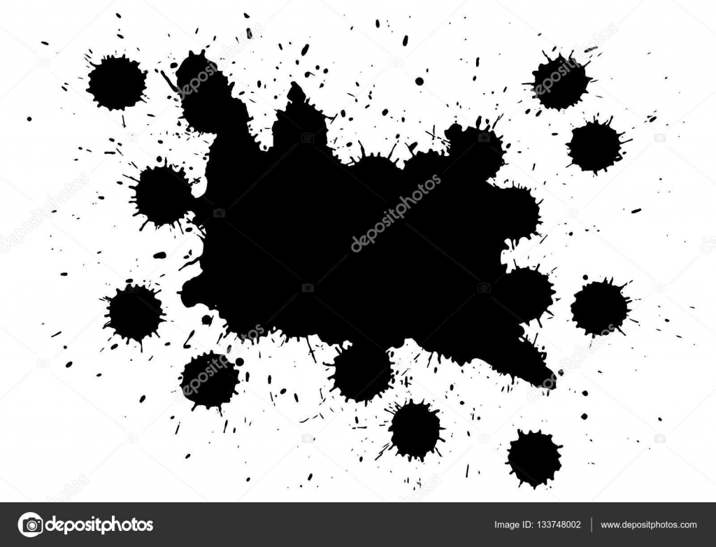 Black Ink Splatter Background — Stock Vector © de-kay #133748002