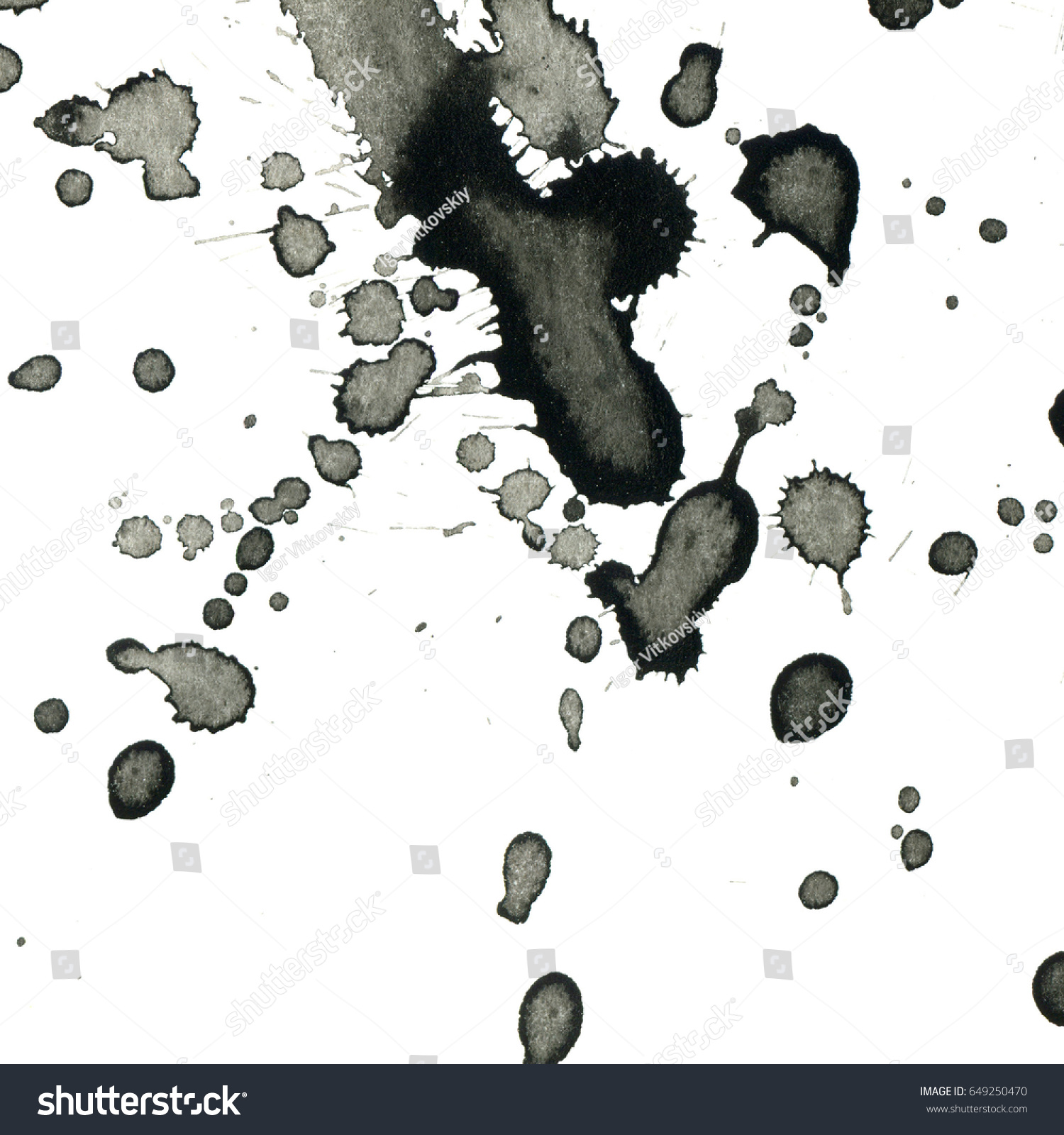 Isolated Black Ink Splatter Paint Effect Stock Illustration ...