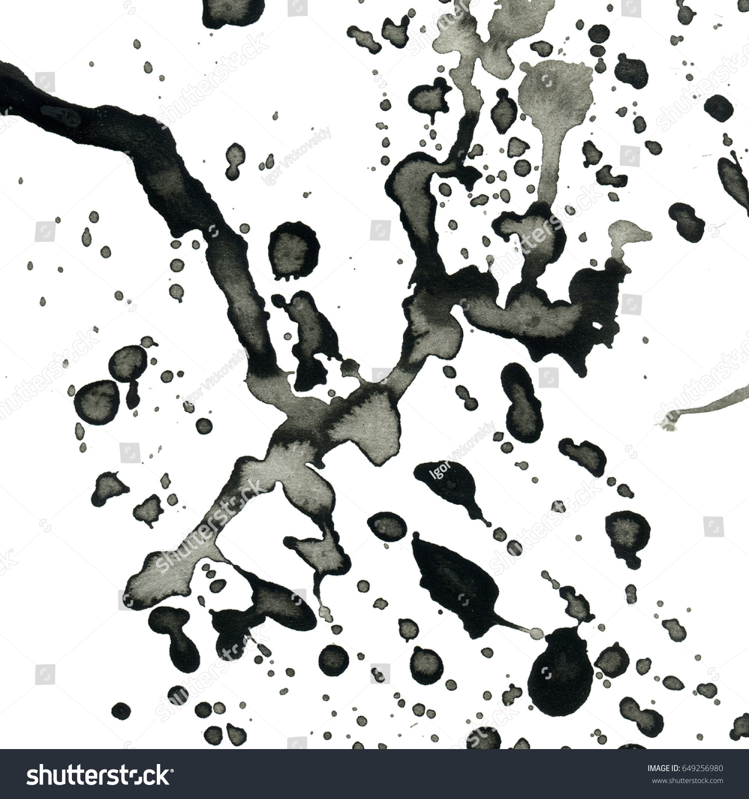 Isolated Black Ink Splatter Paint Effect Stock Illustration ...