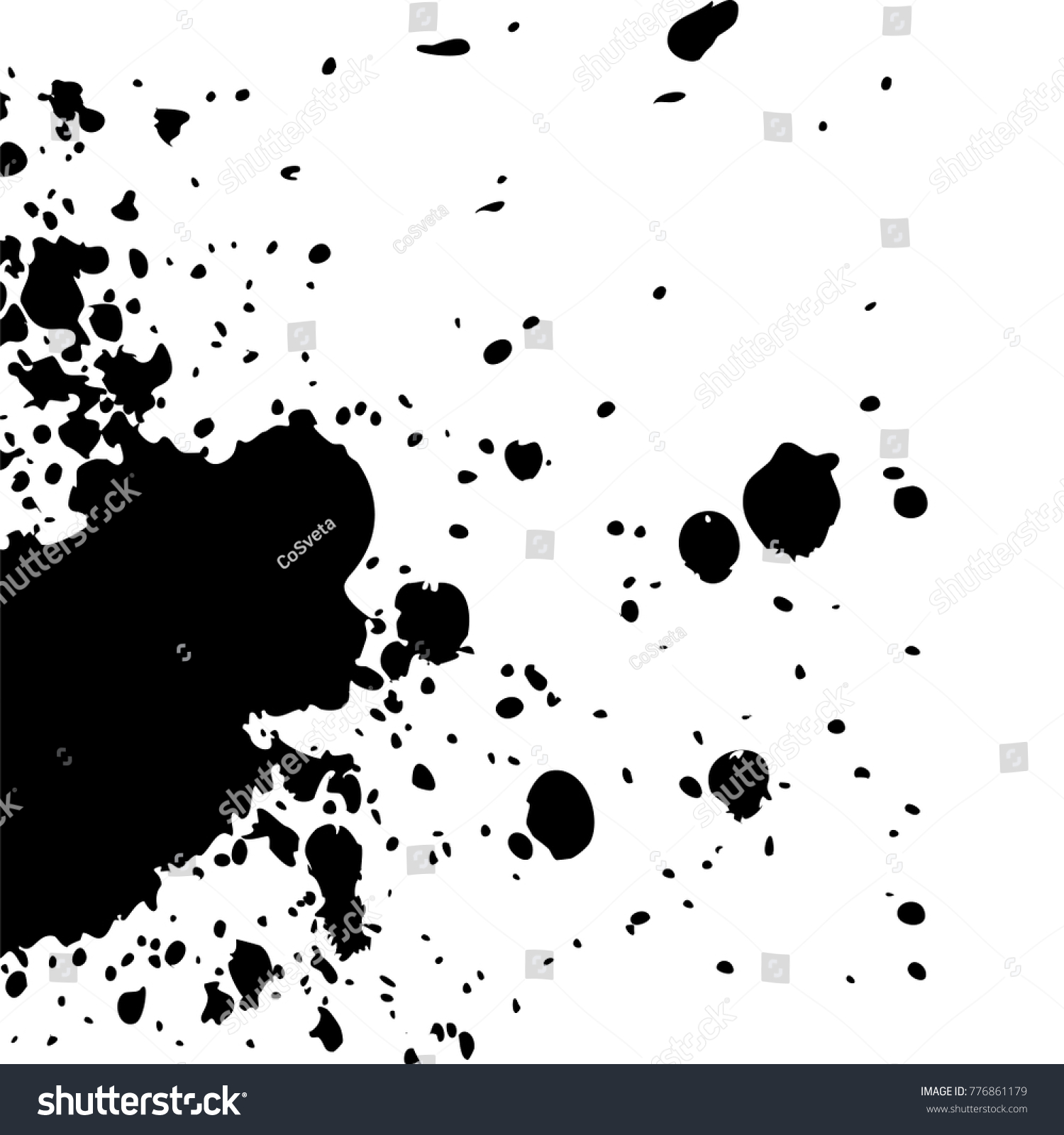 Black Ink Paint Explosion Splatter Artistic Stock Vector HD (Royalty ...