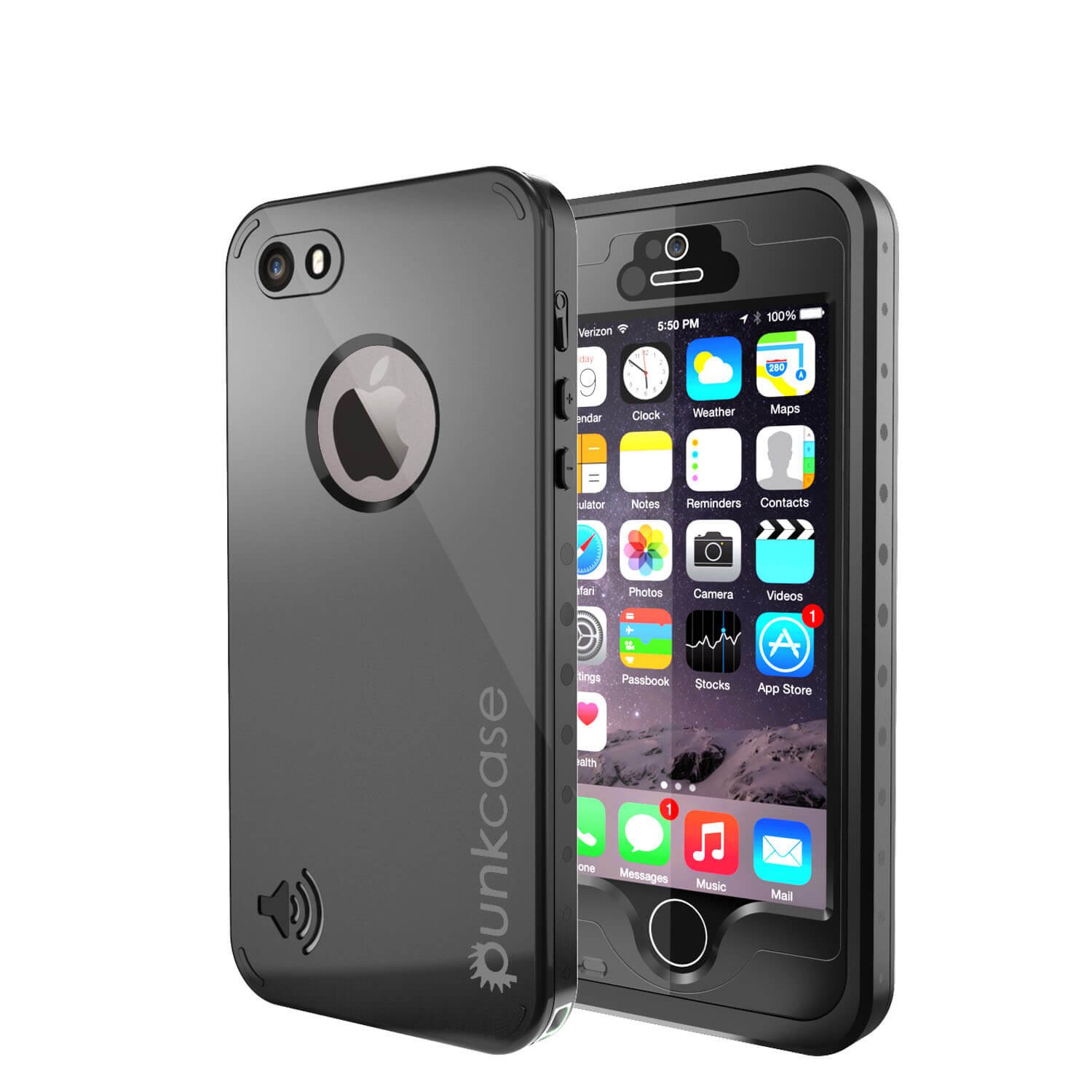 PUNKcase StudStar Black Apple iPhone 5S/5 Waterproof Case