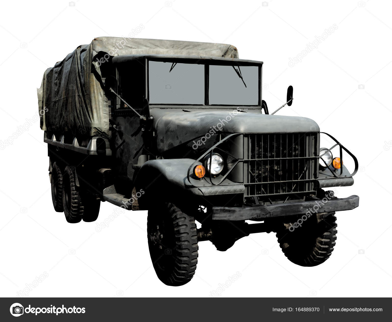 Using dark strokes filter on the image. Military vehicle isolate ...