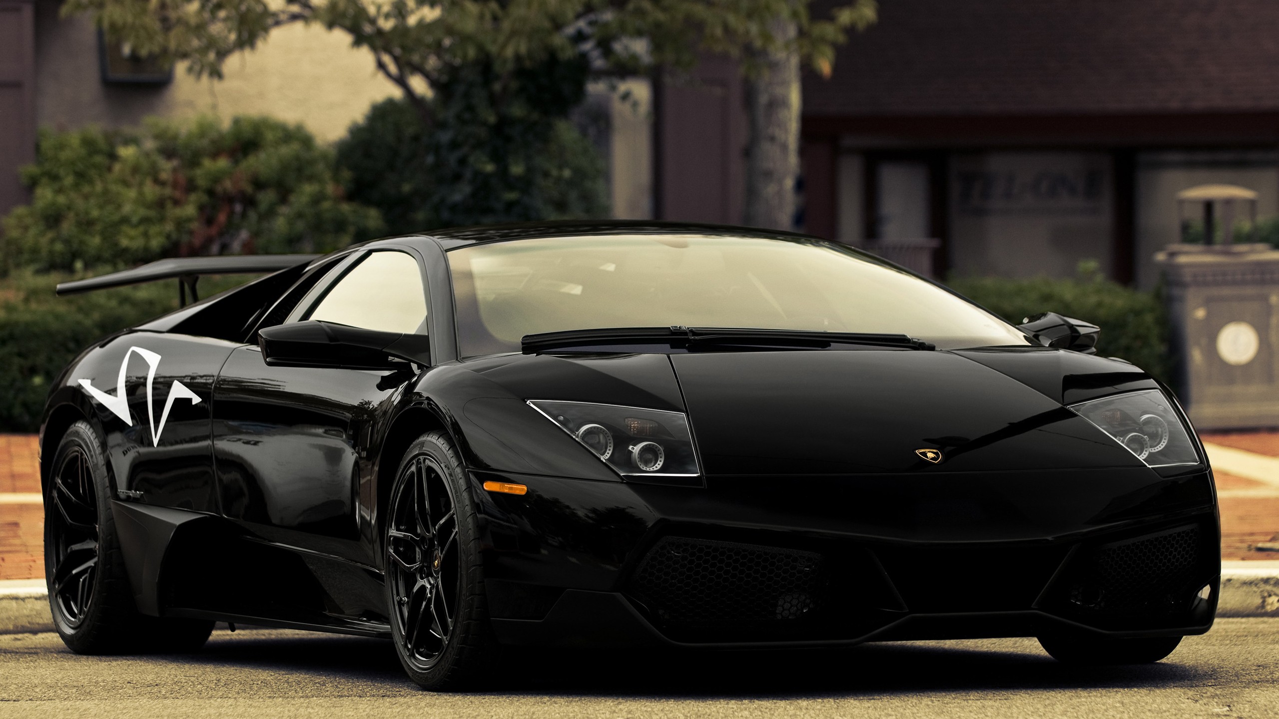 Download desktop wallpaper Sports car Lamborghini Murcielago SV, Black