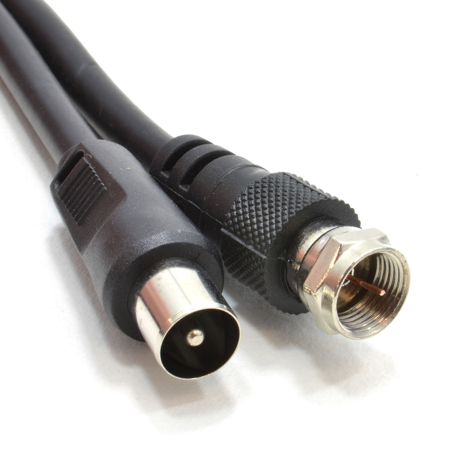 Coaxial F Connector Male Plug to RF Male Plug RG59 Cable 1.5m Black ...