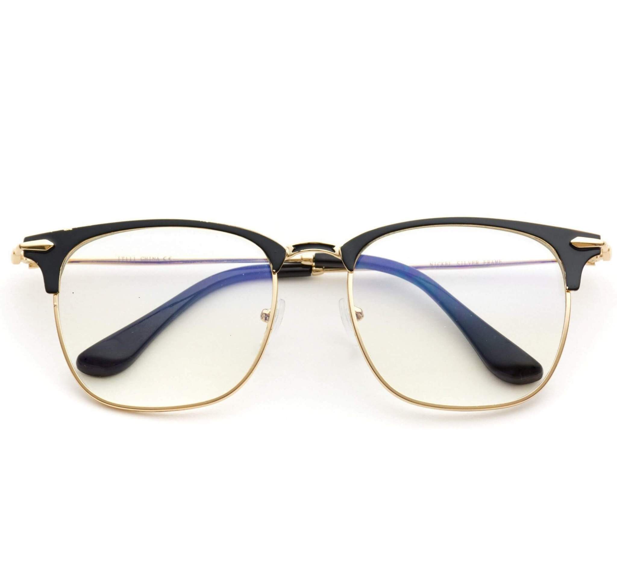 Connor Elegant Metal Designer Square Frame Clear Lens Glasses ...