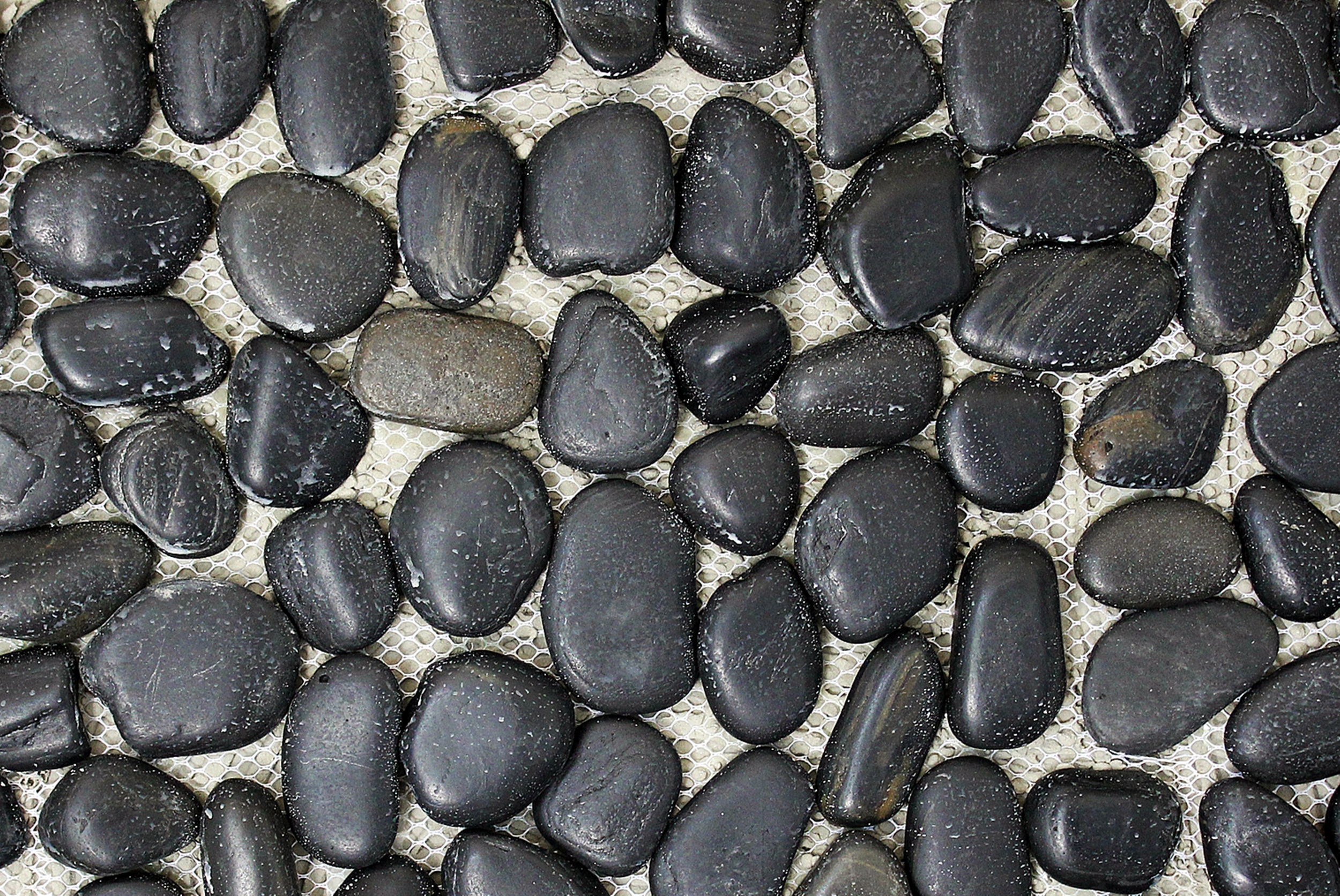 black rock pebbles
