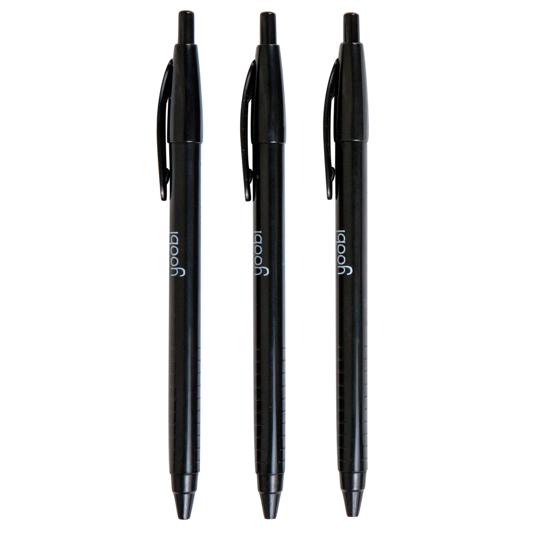 Ballpoint Retractable Pens, 3 Pack - Black - Yoobi For Business