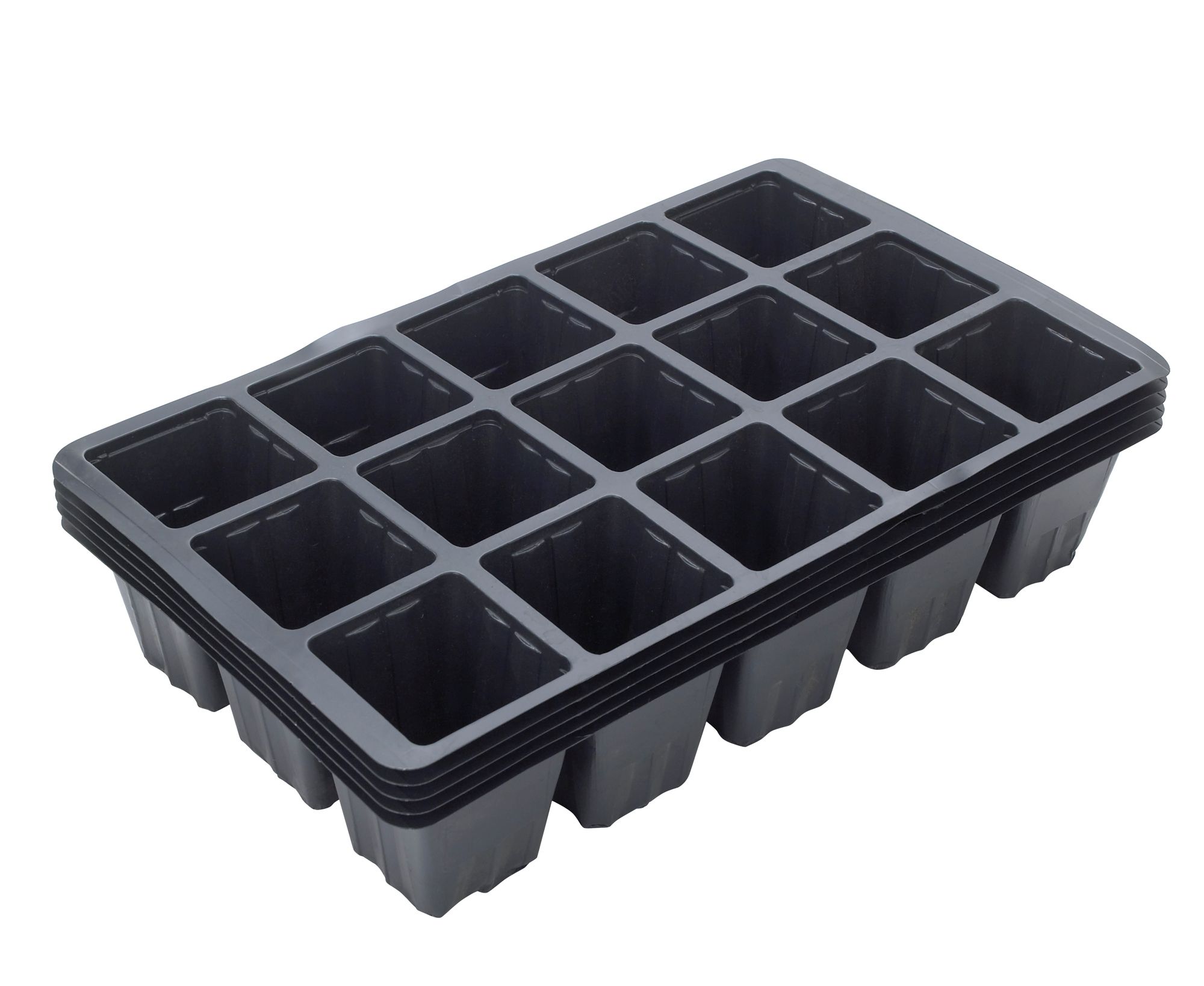 B&Q Black Plastic 15 Seed Tray, Pack of 5 | Trays and Gardens