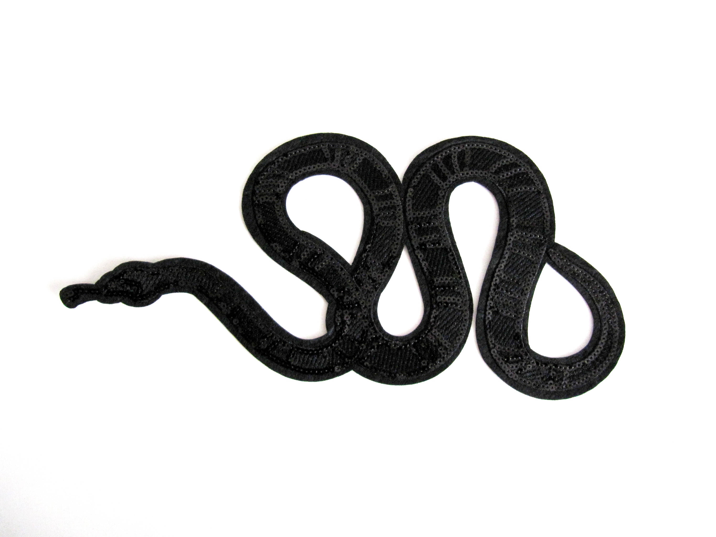 Black Lelona Snake,Iron On Snake Applique,Seguin Snake,Black Snake ...