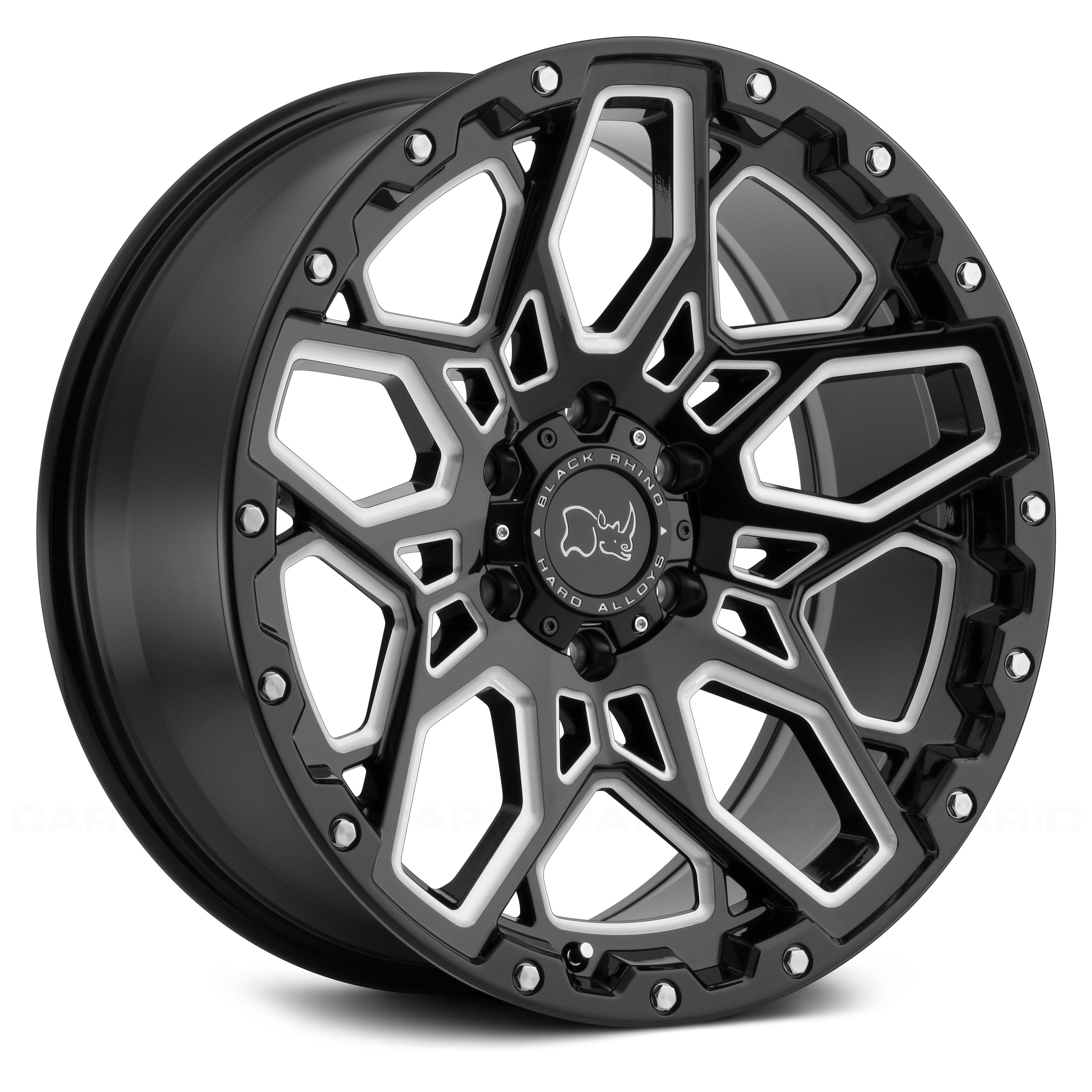 BLACK RHINO® SHRAPNEL Wheels - Gloss Black with Milled Spokes Rims