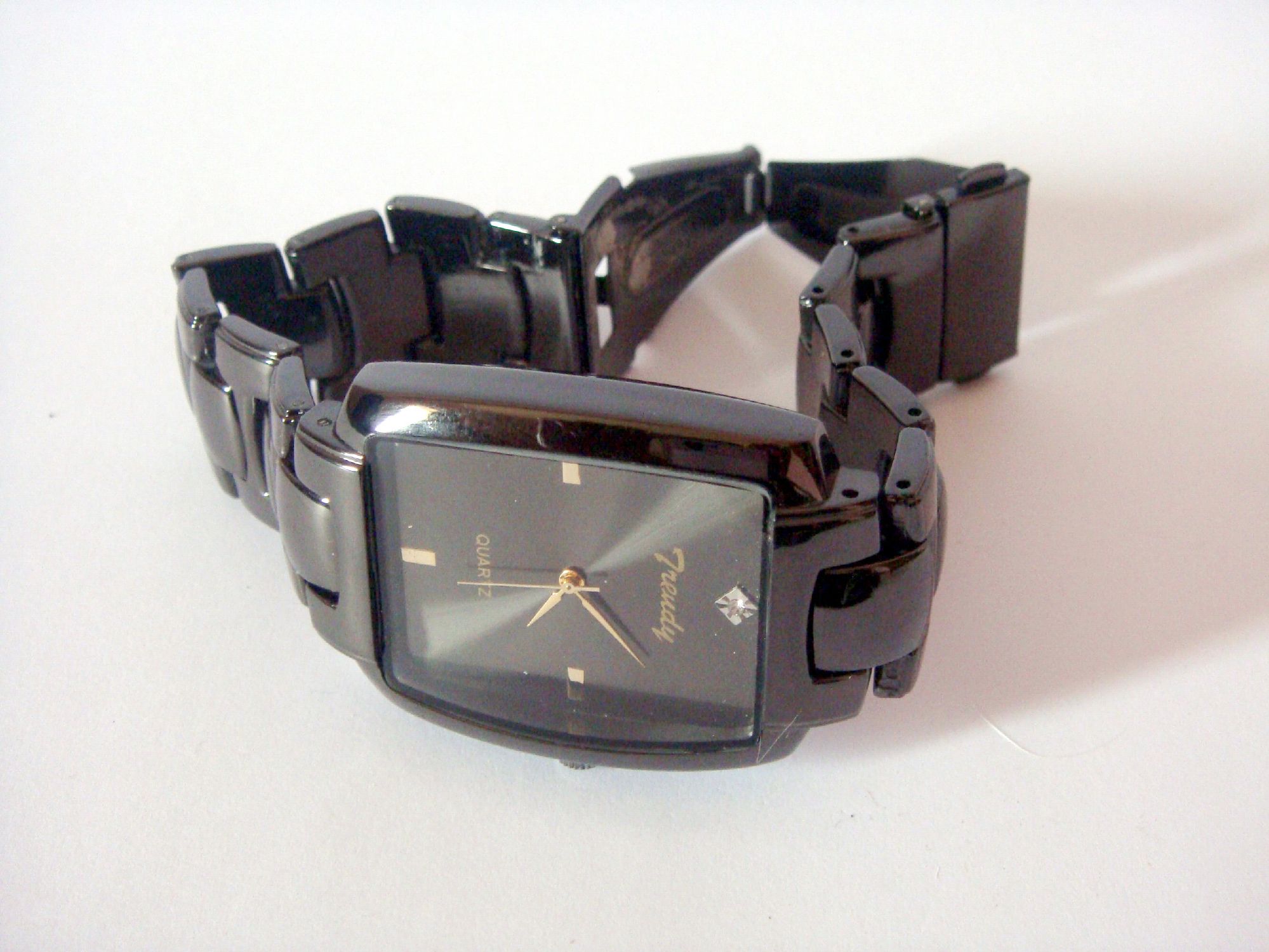 Black wrist watch photo