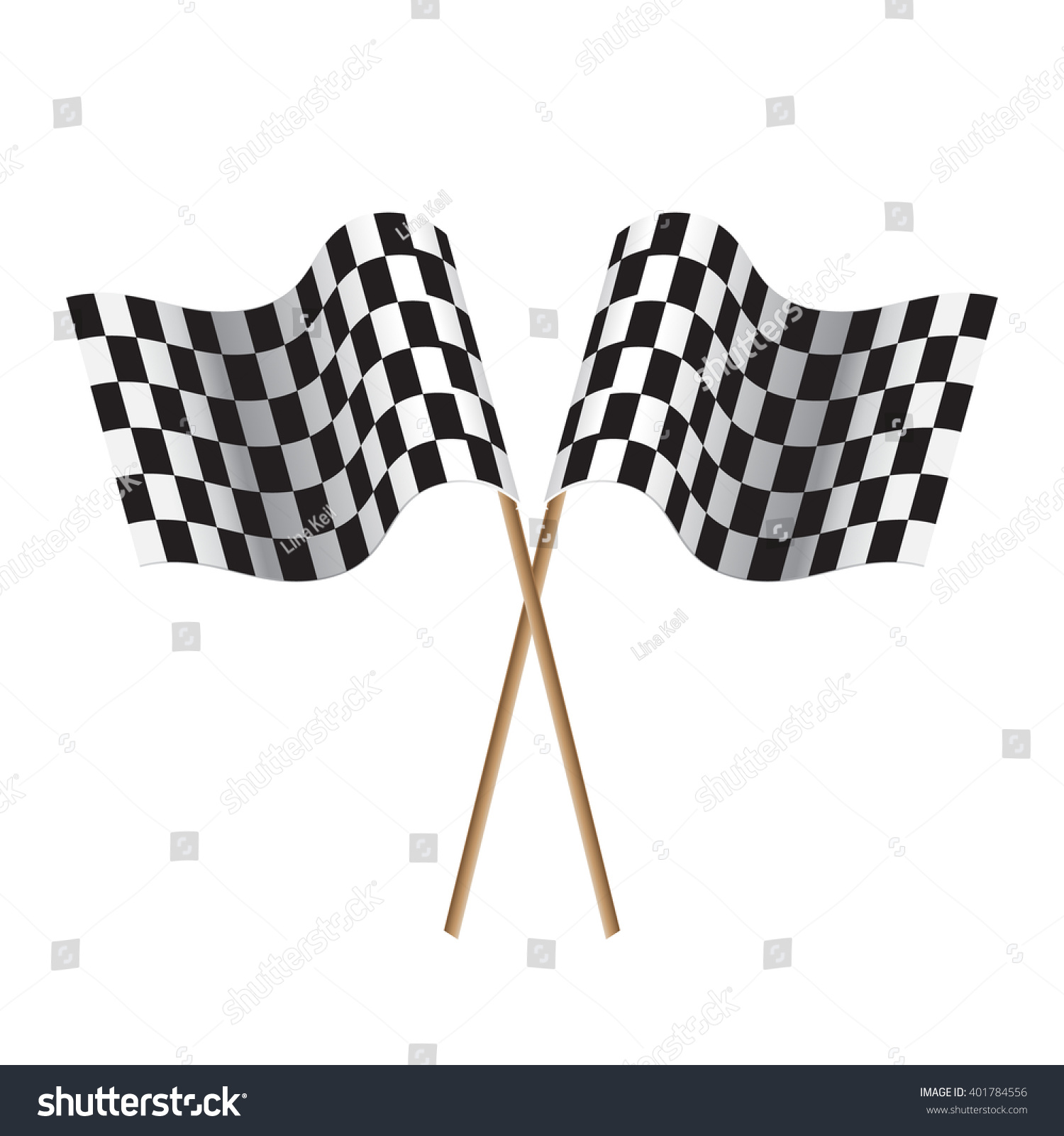 Checkered Flags Flags Start Finish Blackandwhite Stock Vector ...