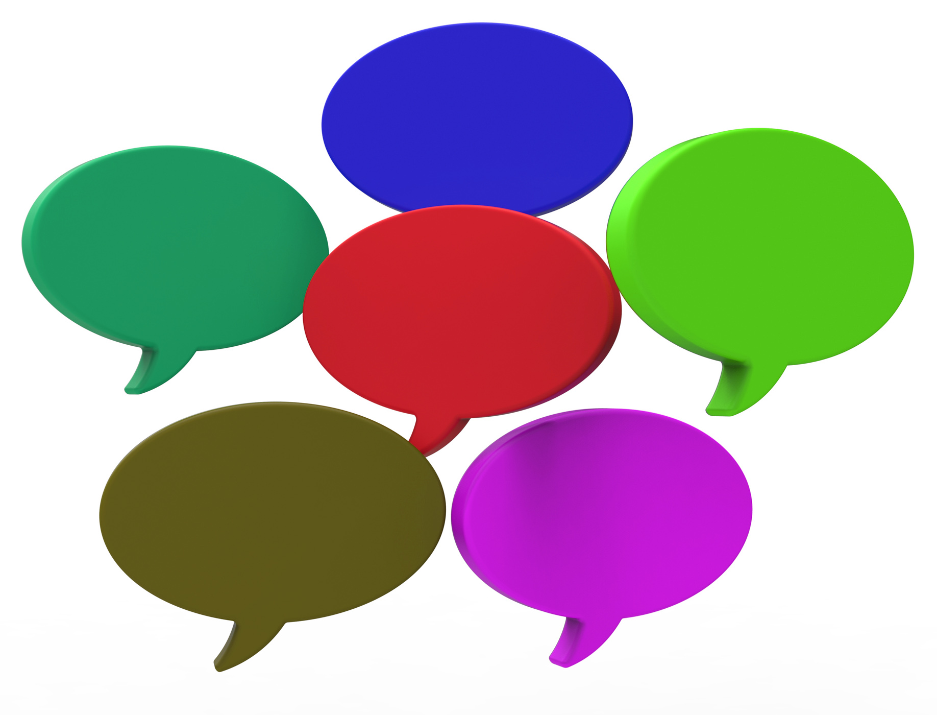Blank speech balloon shows copyspace for thought chat or idea photo