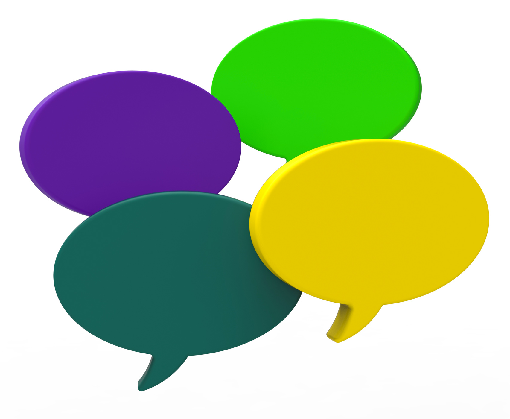 Blank speech balloon shows copyspace for thought chat or idea photo