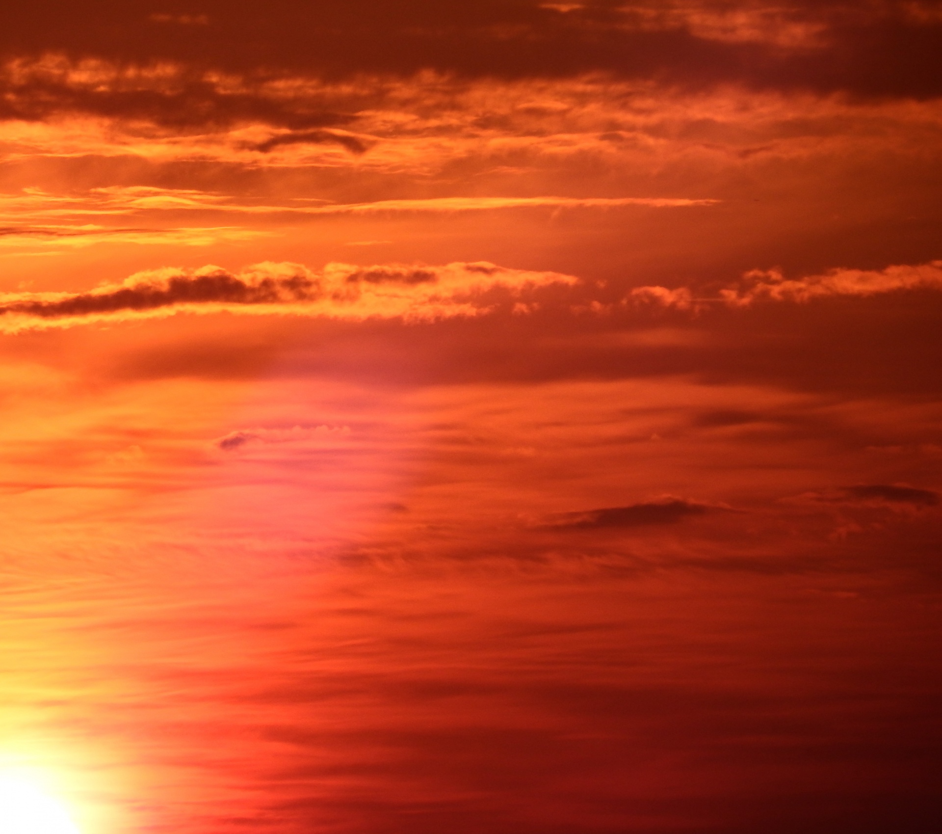 Bright Orange Sunset Sky Free Stock Photo - Public Domain Pictures