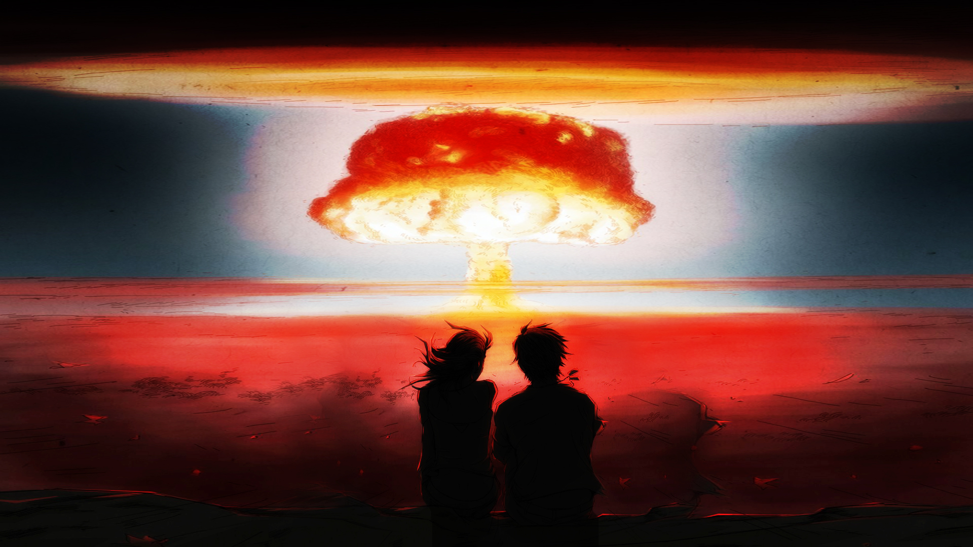 Nuclear-Blast Bomb Explosion Anime Drawing Mushroom Cloud Nuclear ...