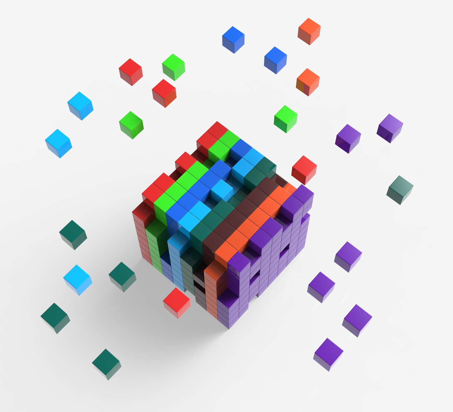 Blocks scattered showing action and solutions photo