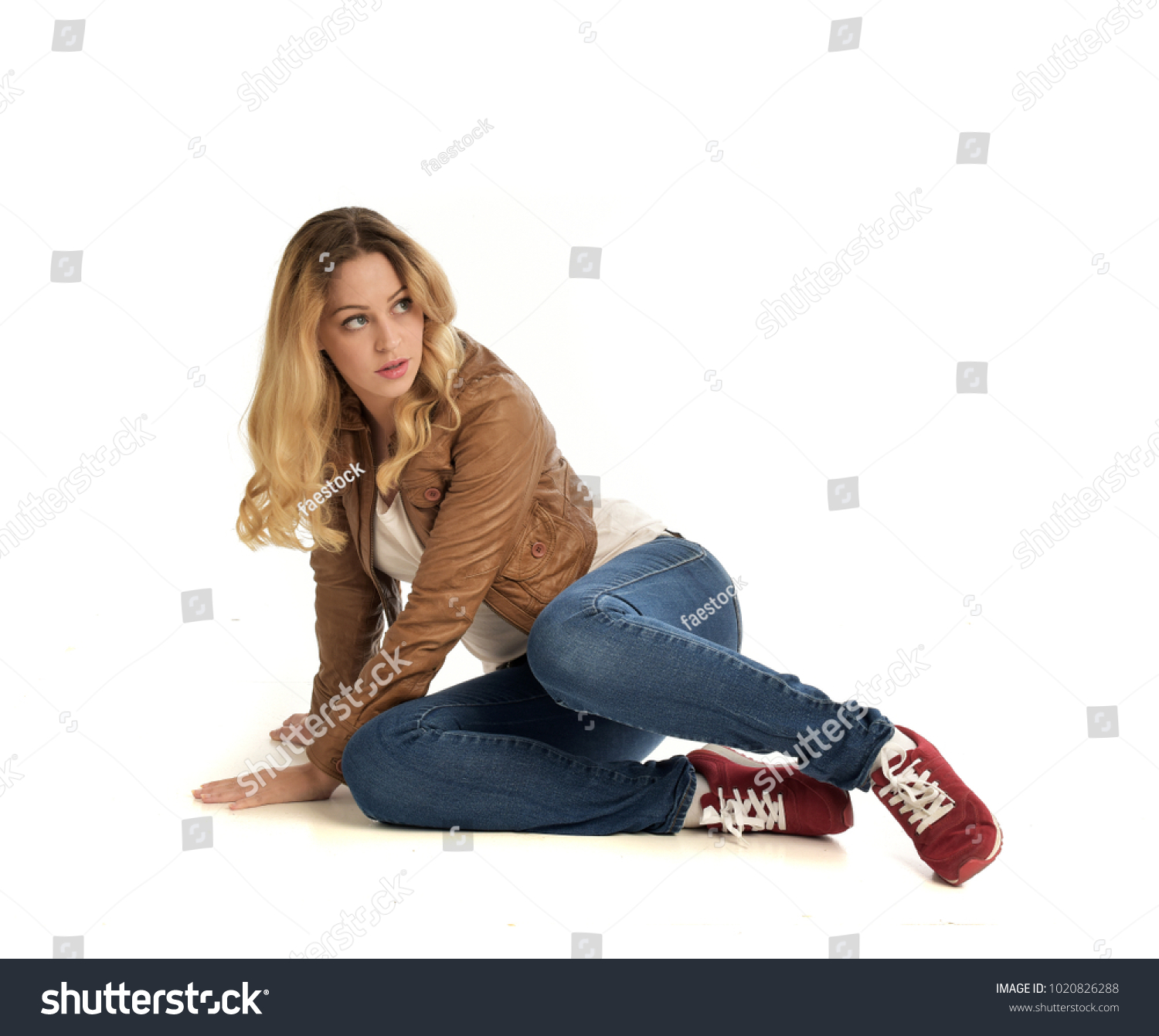 Full Length Portrait Blonde Girl Wearing Stock Photo (Safe to Use ...