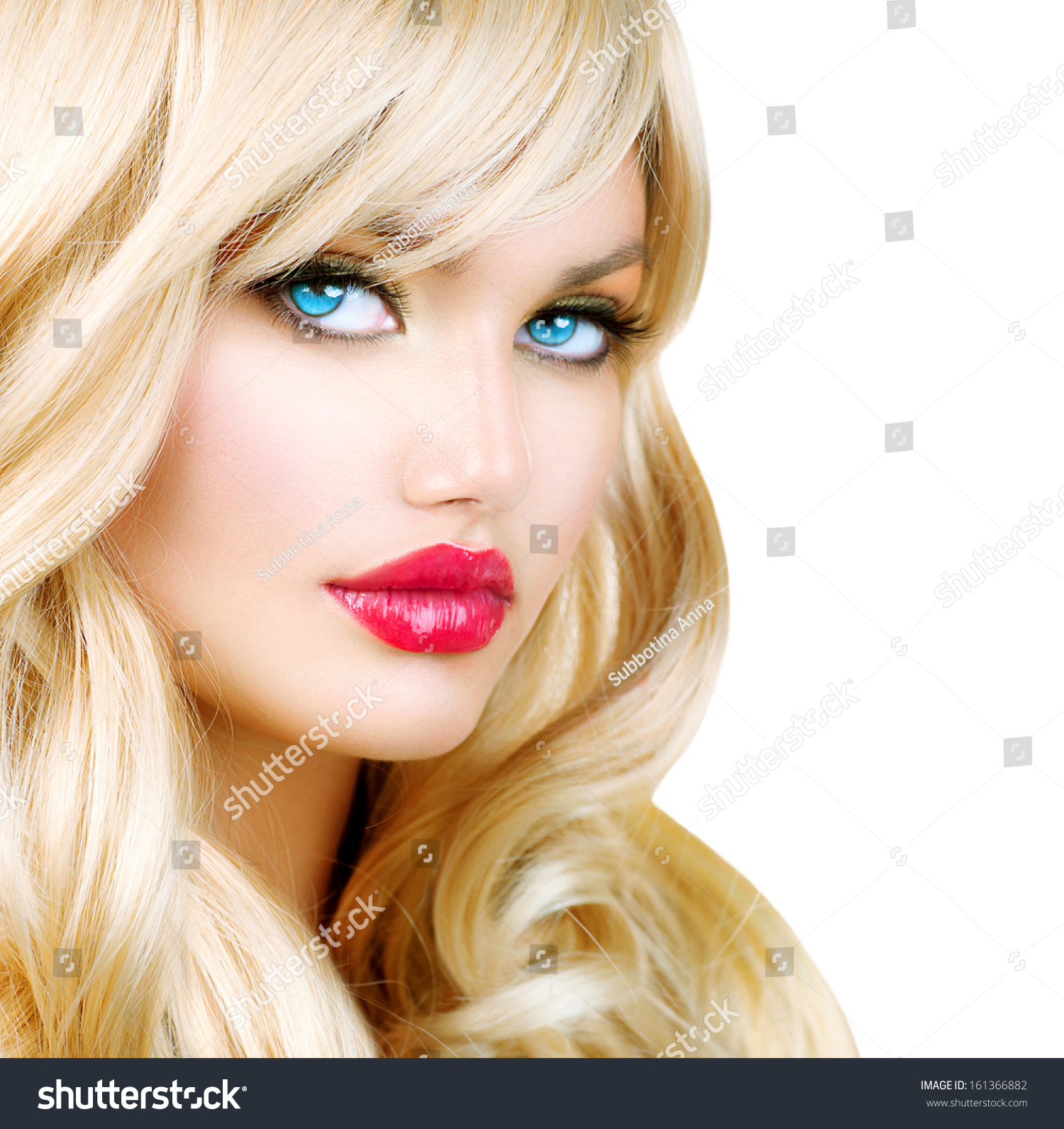 Beauty Blonde Woman Portrait Beautiful Blond Stock Photo 161366882 ...