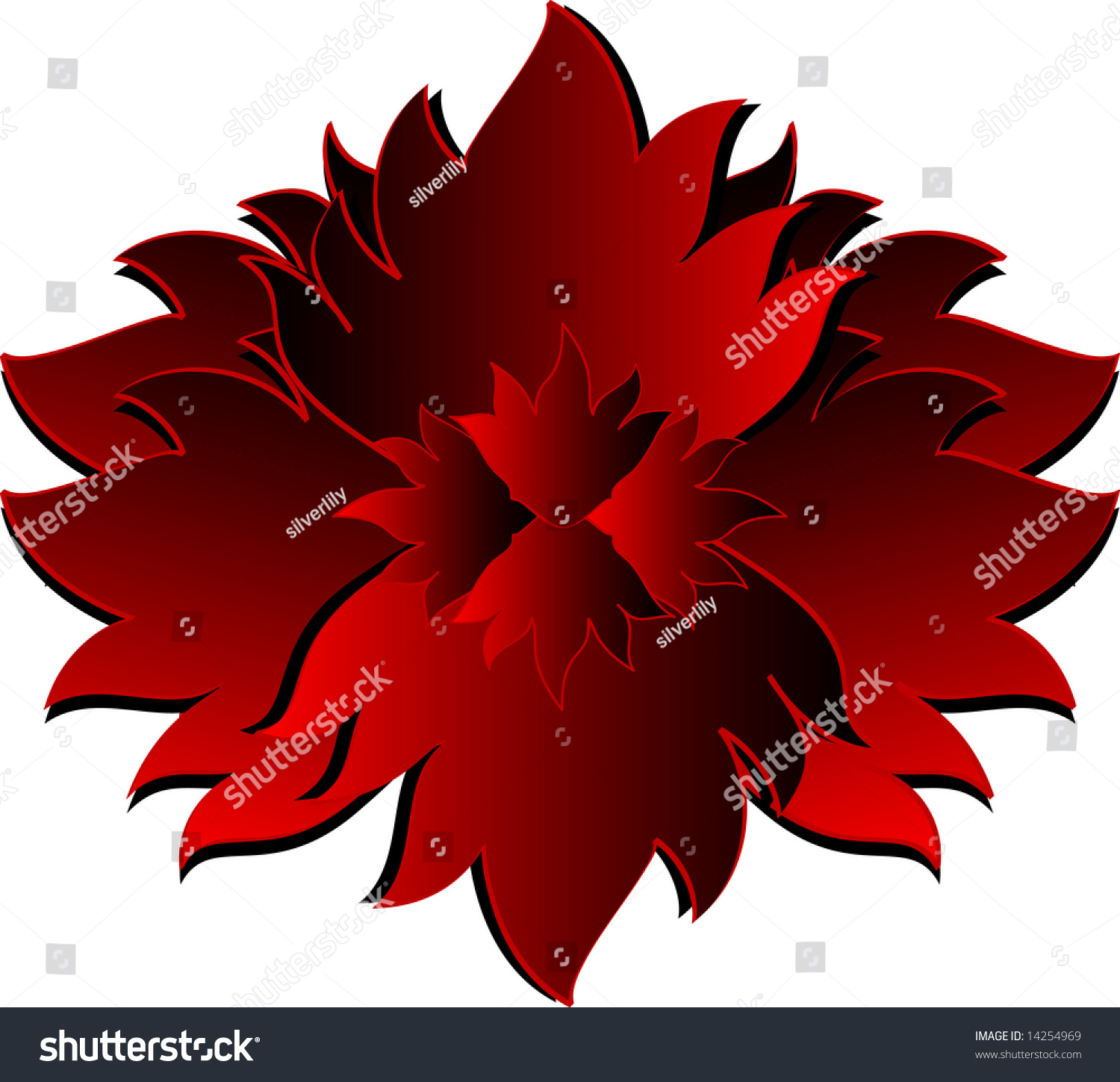 Vector Illustration Bloody Red Flower Stock Vector 14254969 ...