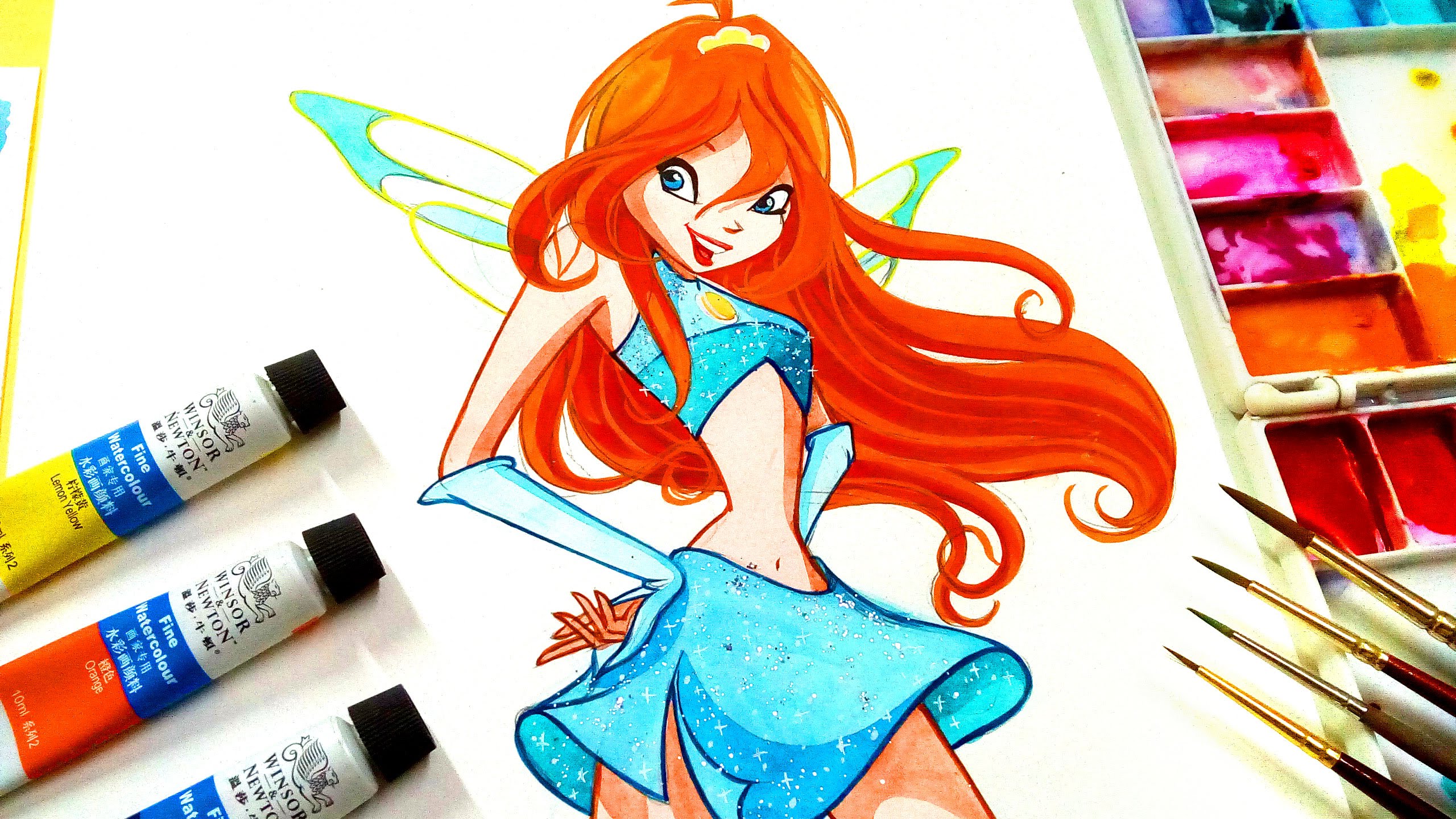 Drawing and paint Bloom from winx club✿magic winx bloom ✿ - YouTube
