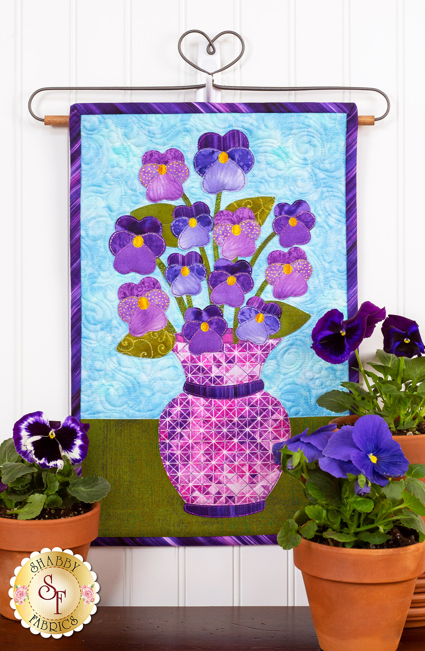 Blooming Series Pansies - May Kit by Shabby Fabrics