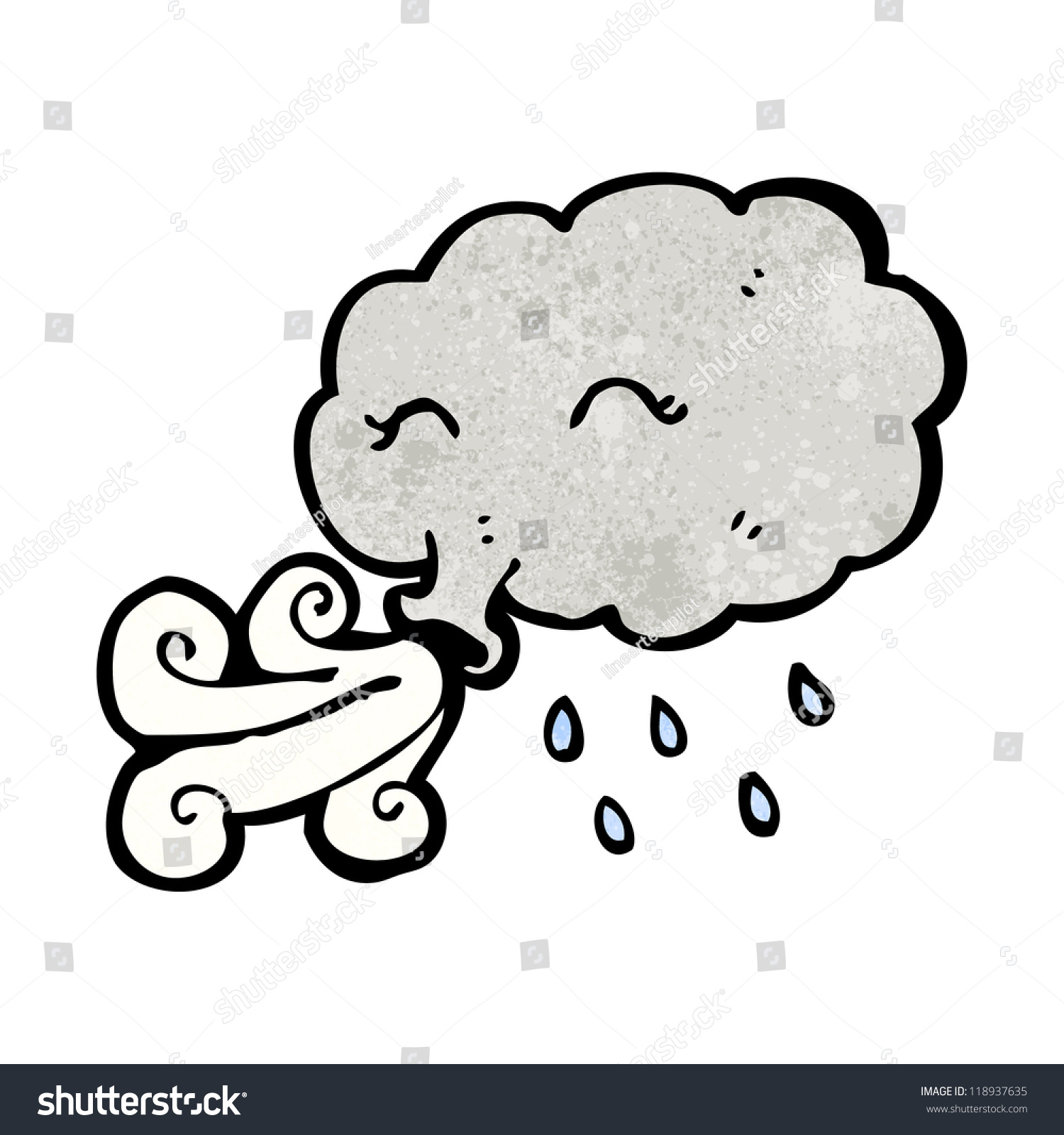 Cartoon Cloud Blowing Wind Stock Vector 118937635 - Shutterstock
