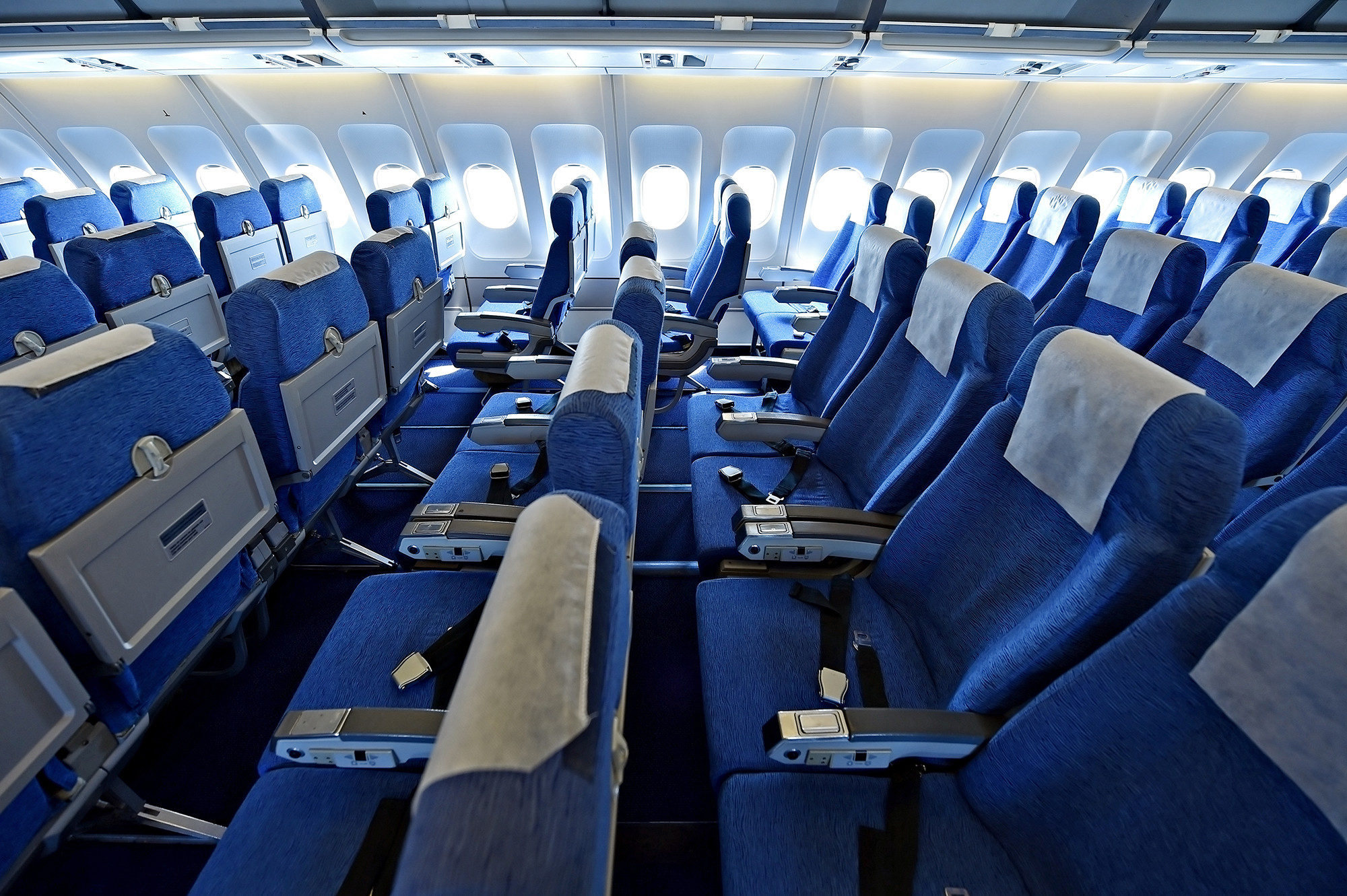There's a very good reason why airplane seats are blue