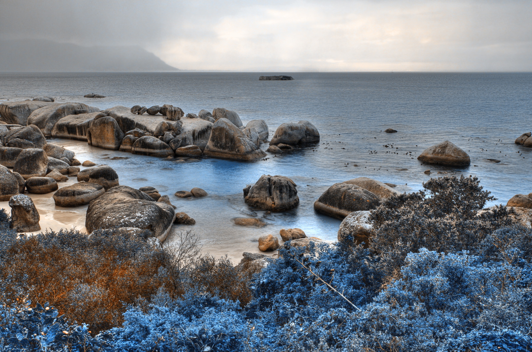 Blue boulders beach - hdr photo