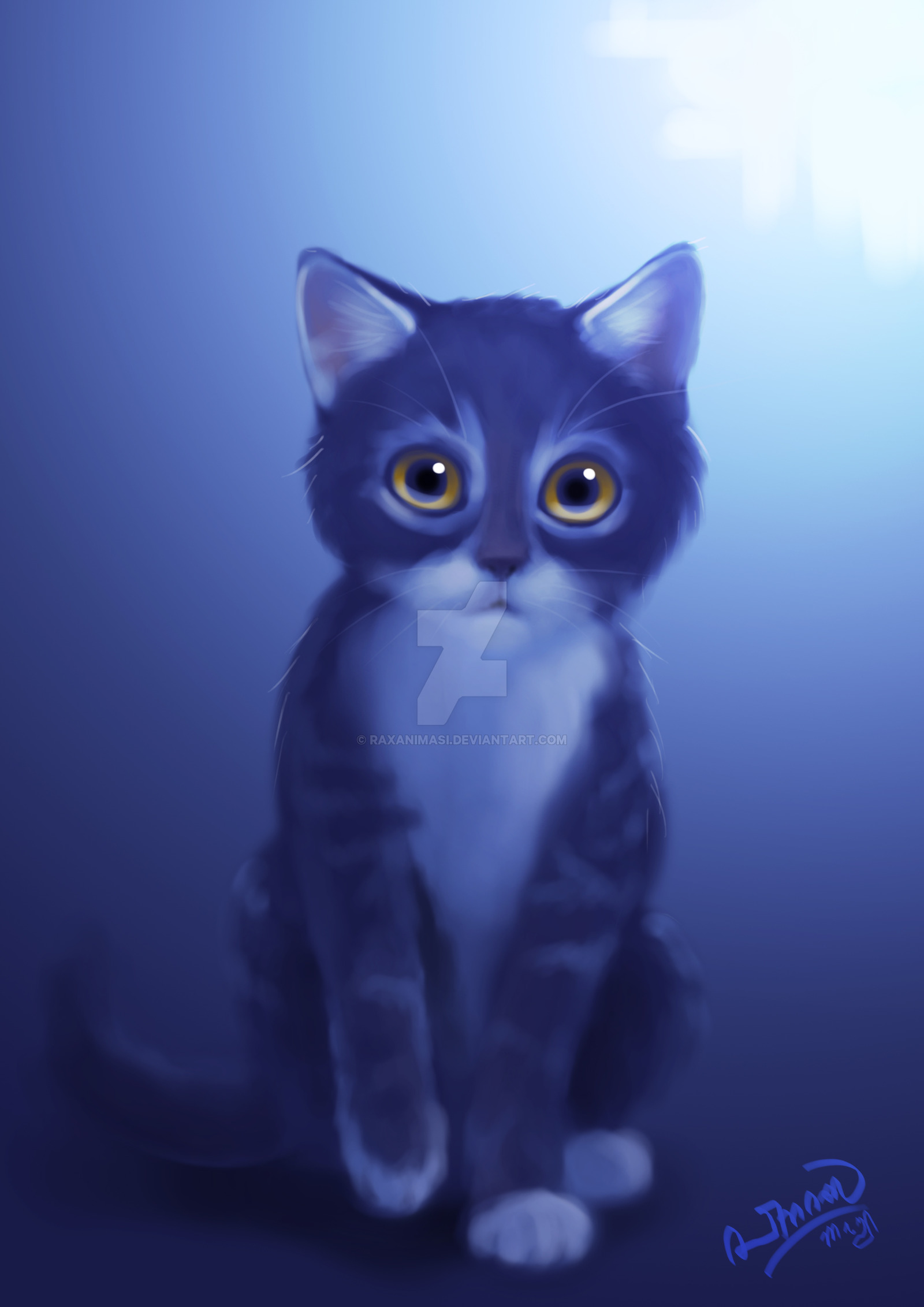 Blue Cat by raxanimasi on DeviantArt