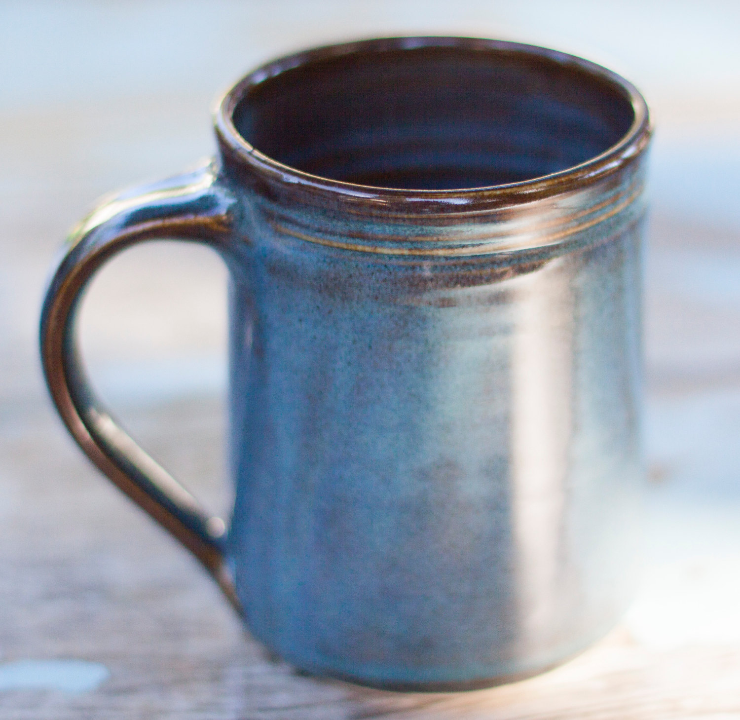 Twilight Blue Stoneware Mug Handthrown ceramic clay mug