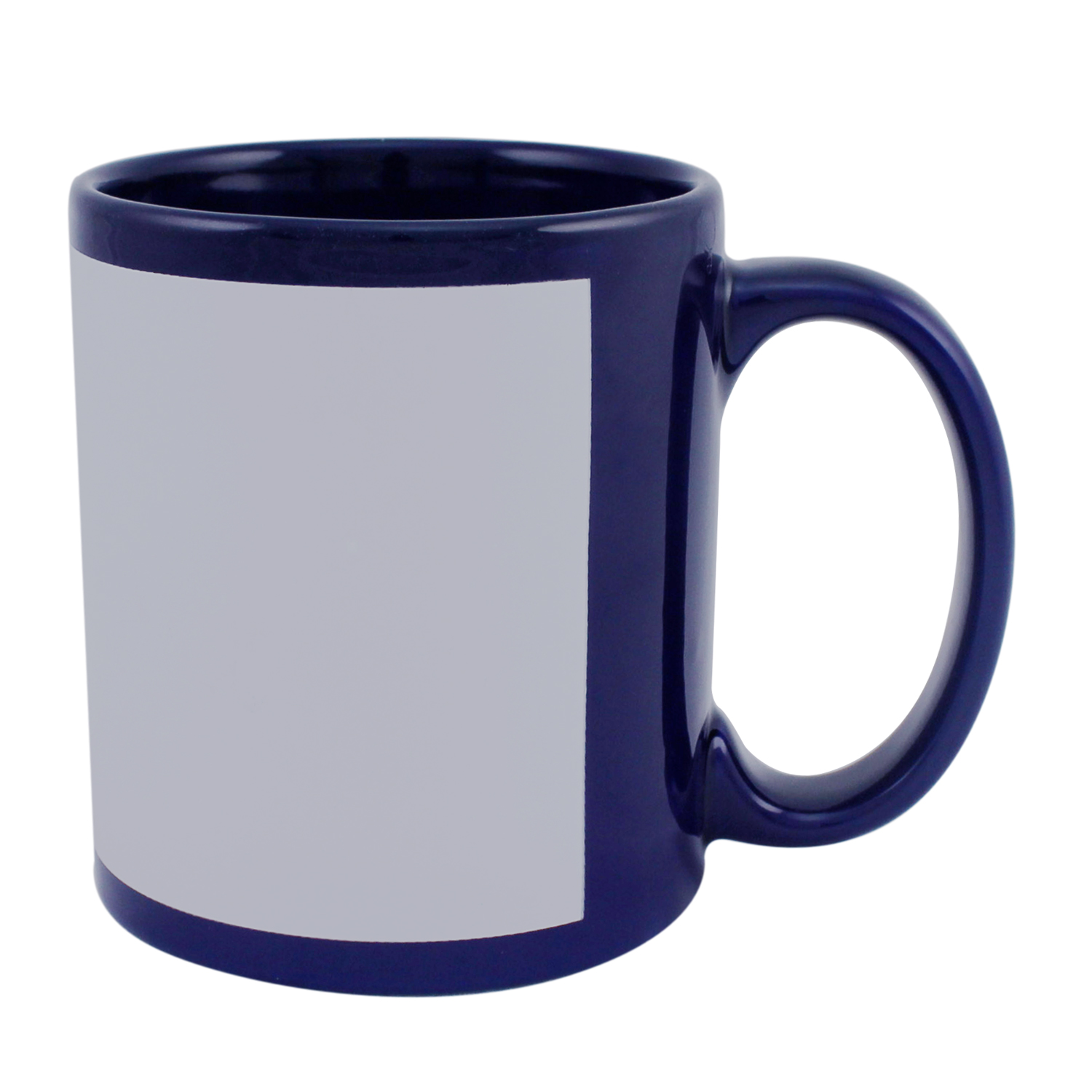 11 oz Blue With White Patch | Sublimationmugs