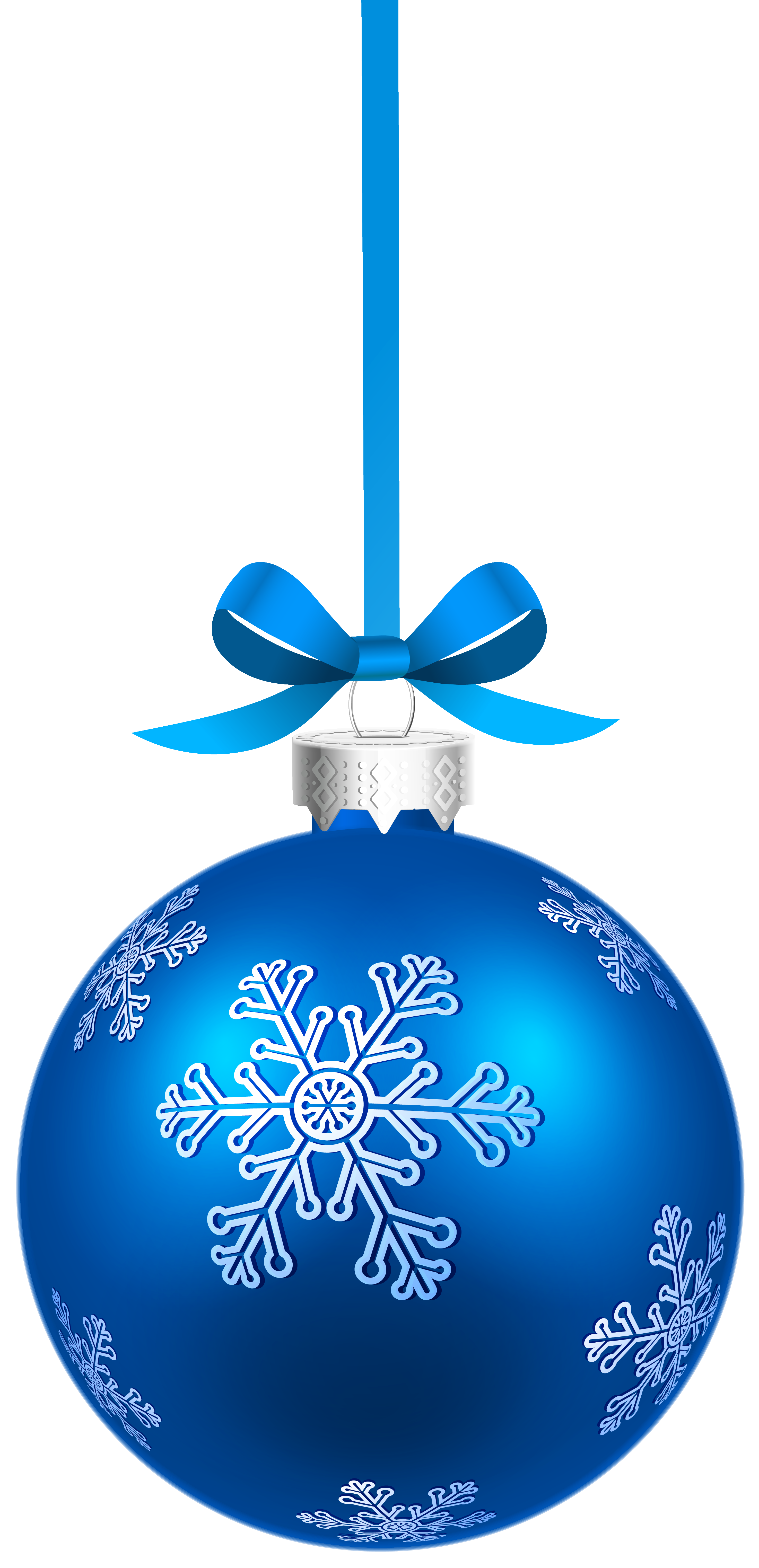 Blue Christmas Hanging Ball with Snowflakes PNG Clipart Image ...