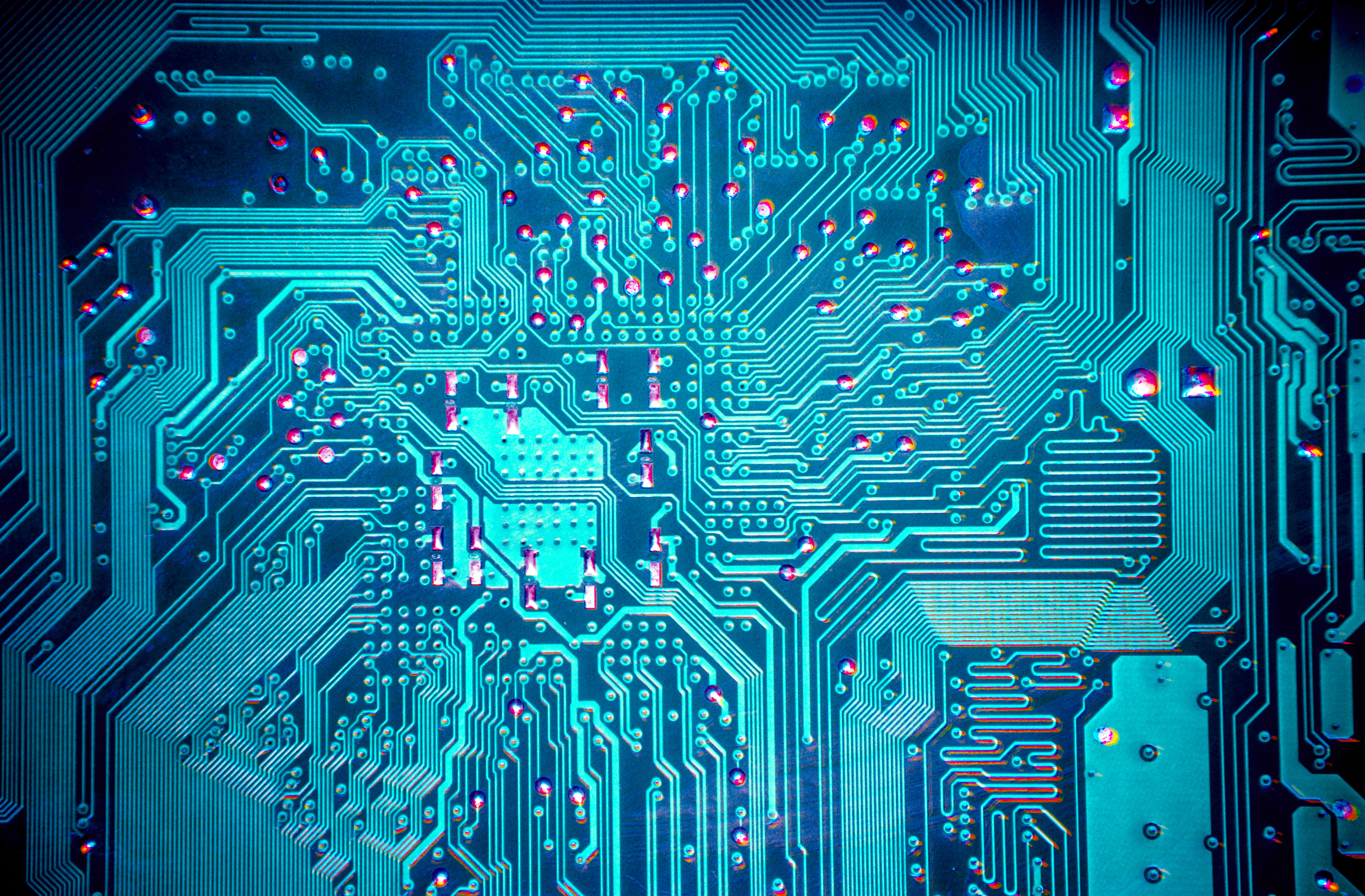 Blue computer circuit board photo