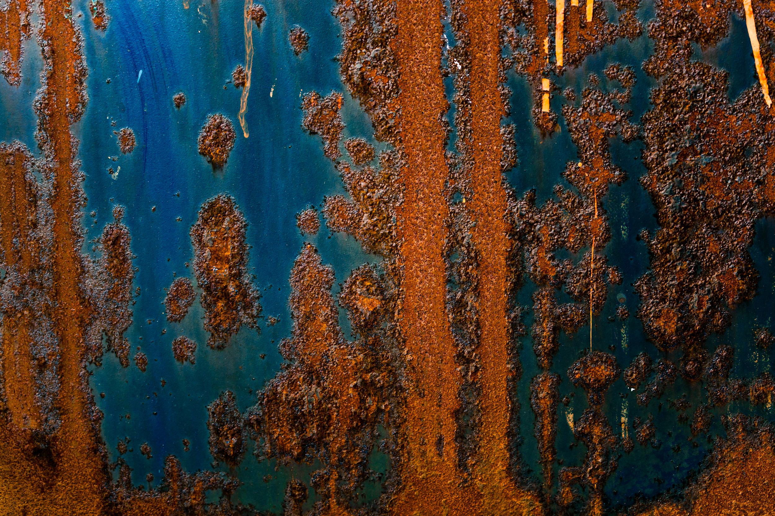 Blue corroded metal texture photo
