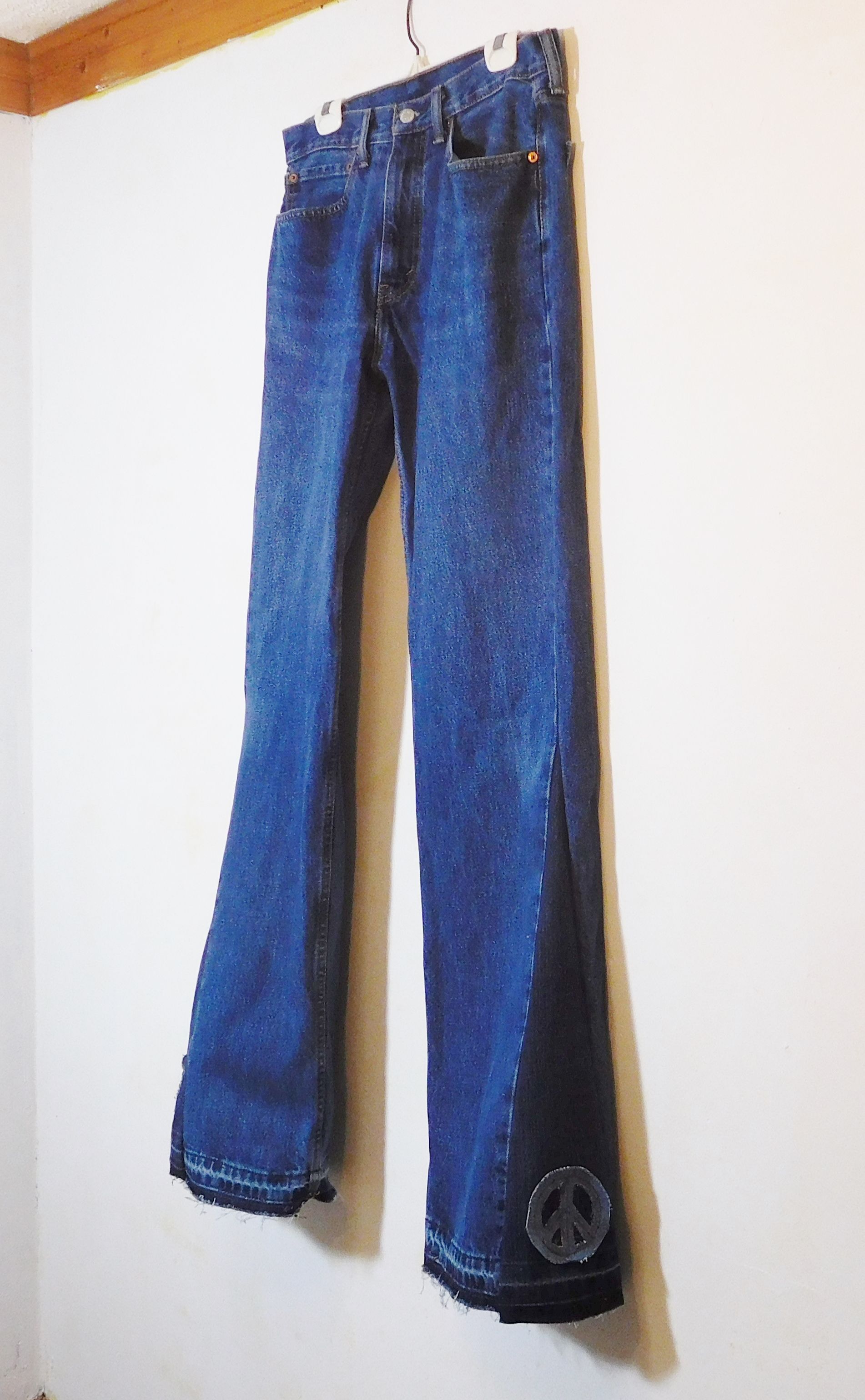 Mens Bell Bottom Jeans, Levi 505, 34 Waist, Tall, Dark Blue ...