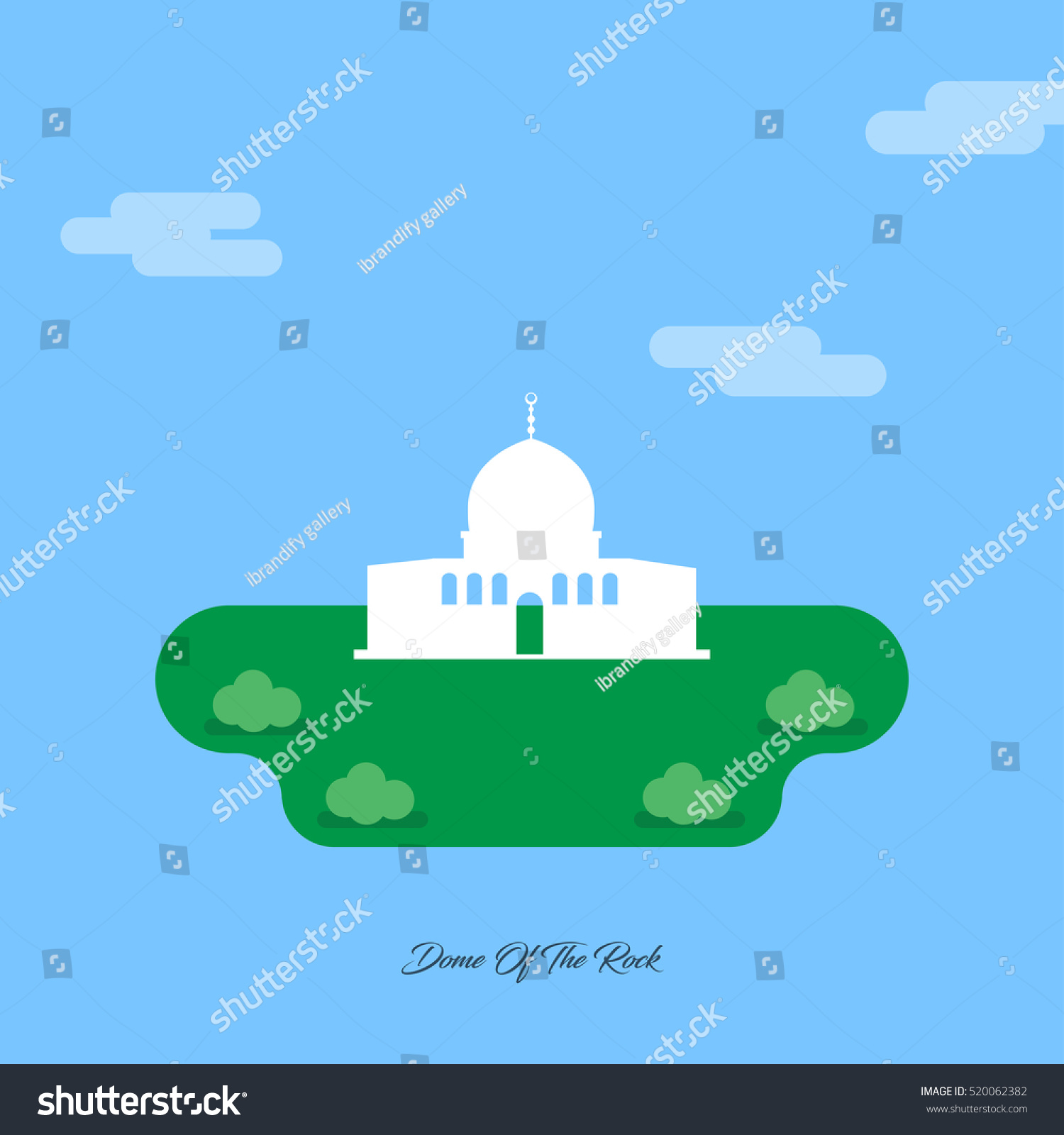 Dome Rock Abstract Monument Silhouette On Stock Vector 520062382 ...