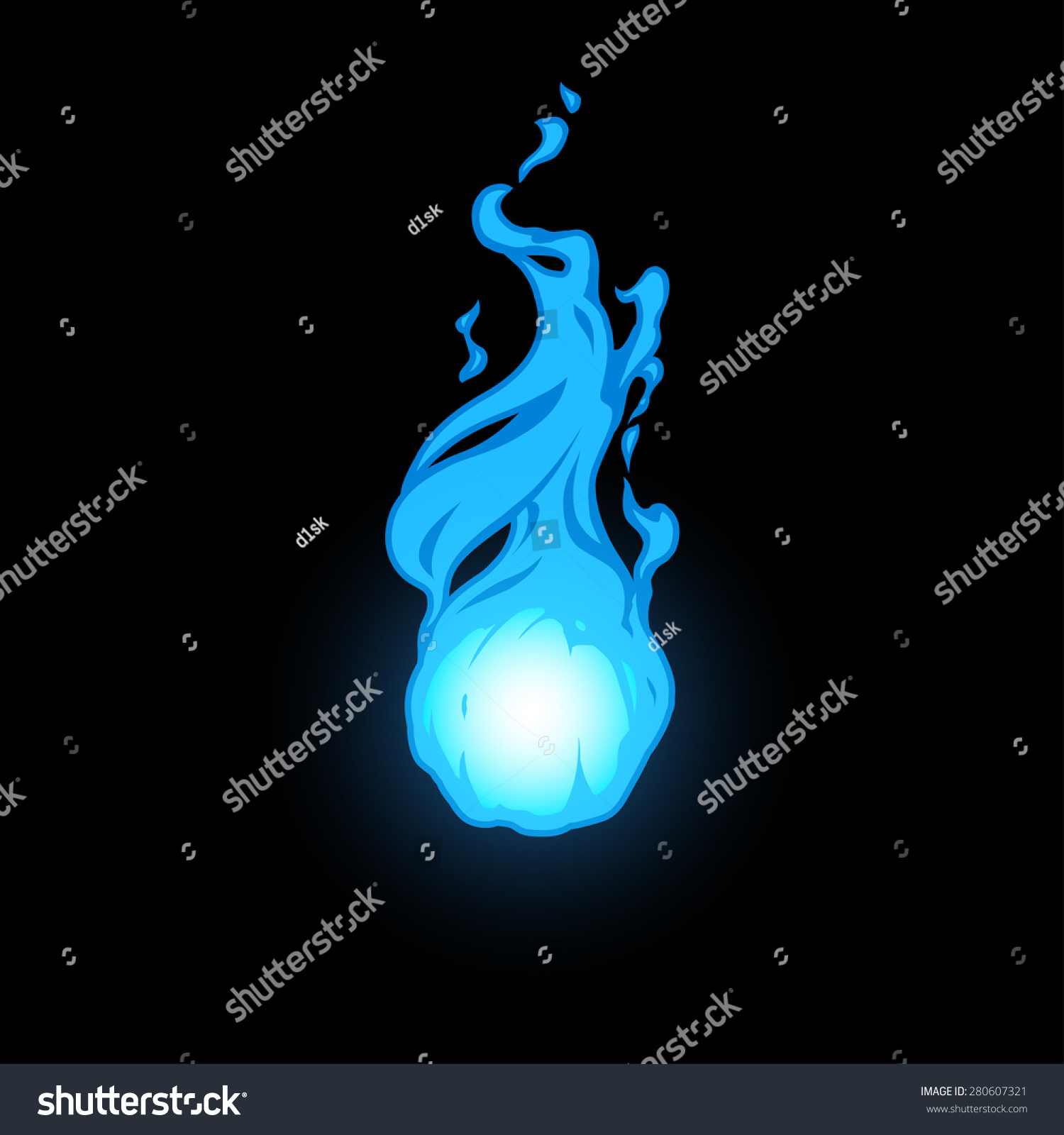 Blue Fireball Stock Vector 280607321 - Shutterstock