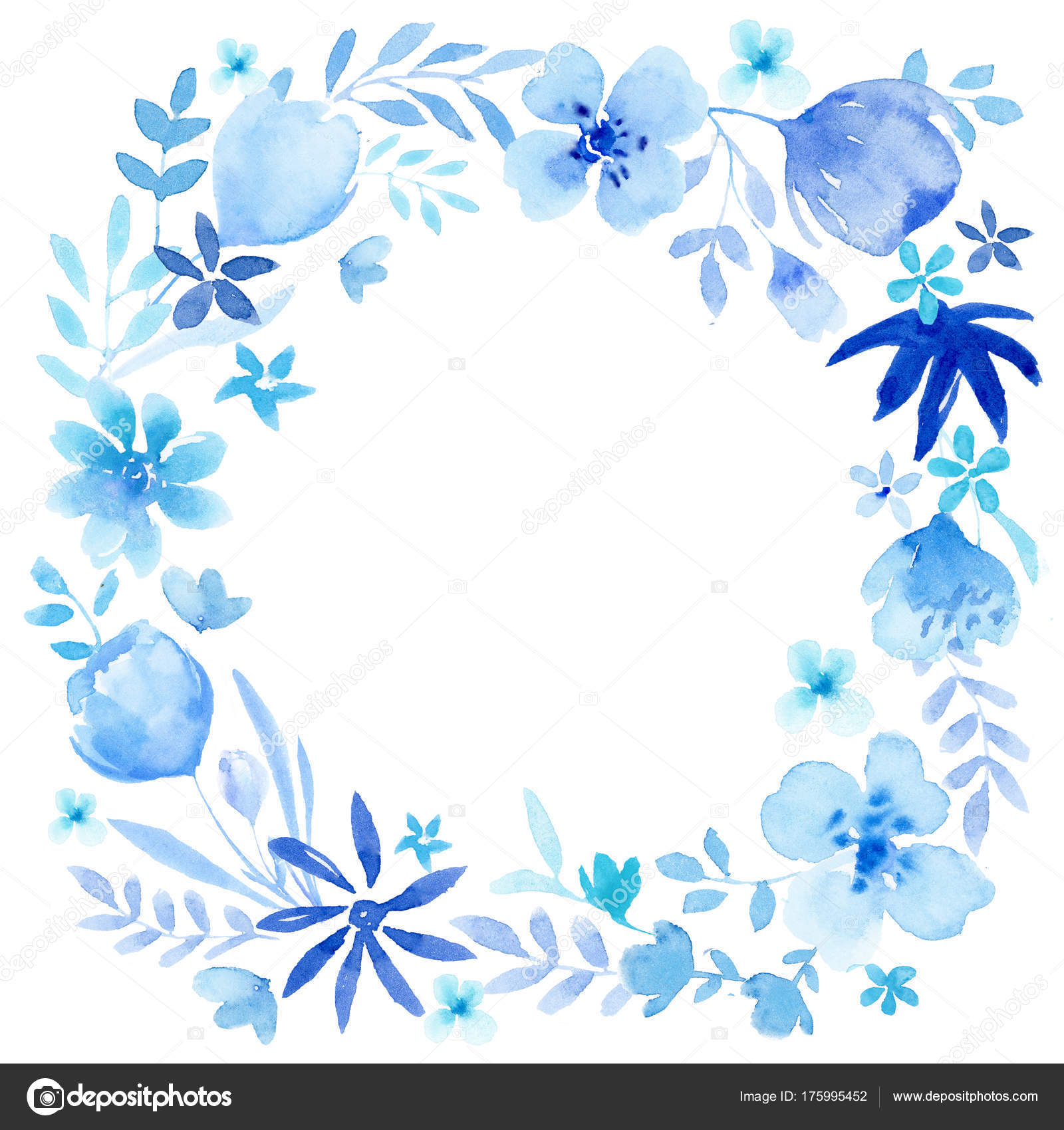 Watercolor blue floral background — Stock Photo © yaskii #175995452