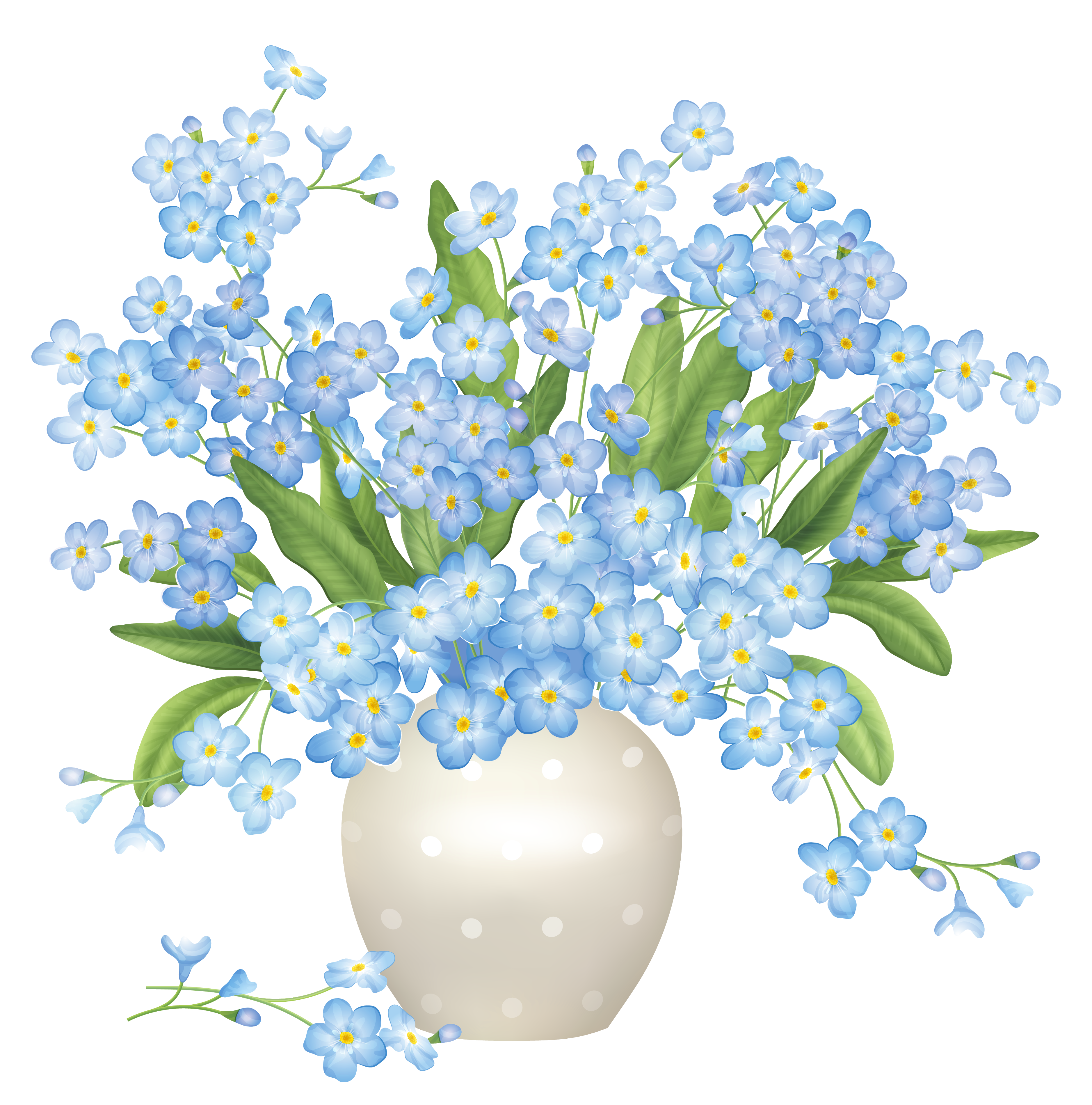 Blue Flowers In Vase Clipart