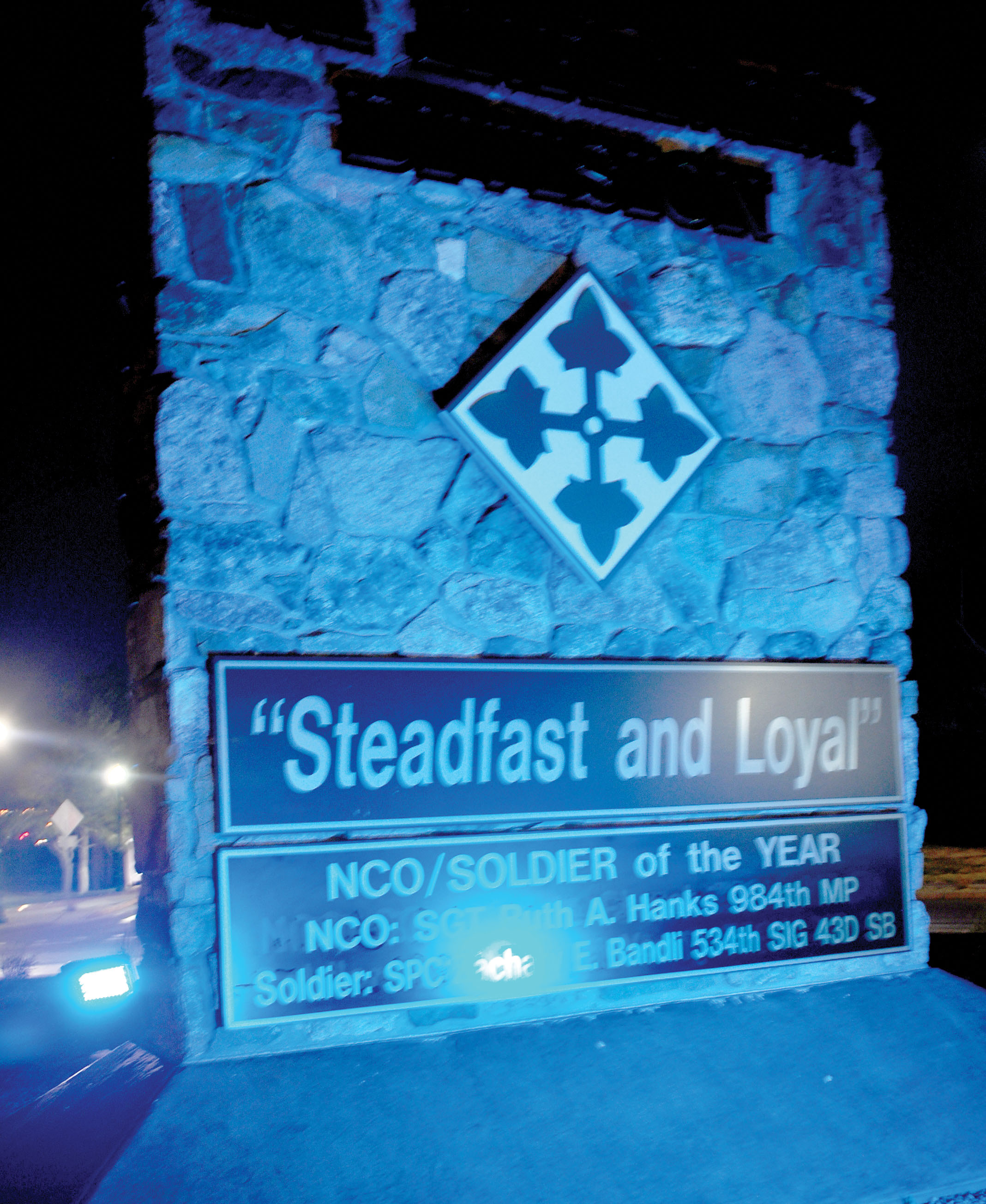 Main gate 'goes blue' for autism – Fort Carson Mountaineer